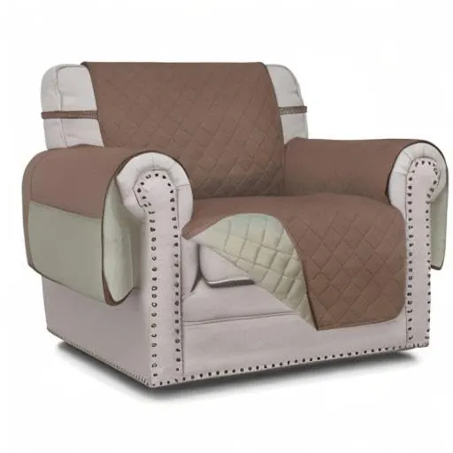 Easy-Going Copridivano Reversibile Impermeabile per Sedia, Marrone/Beige - immagine 10