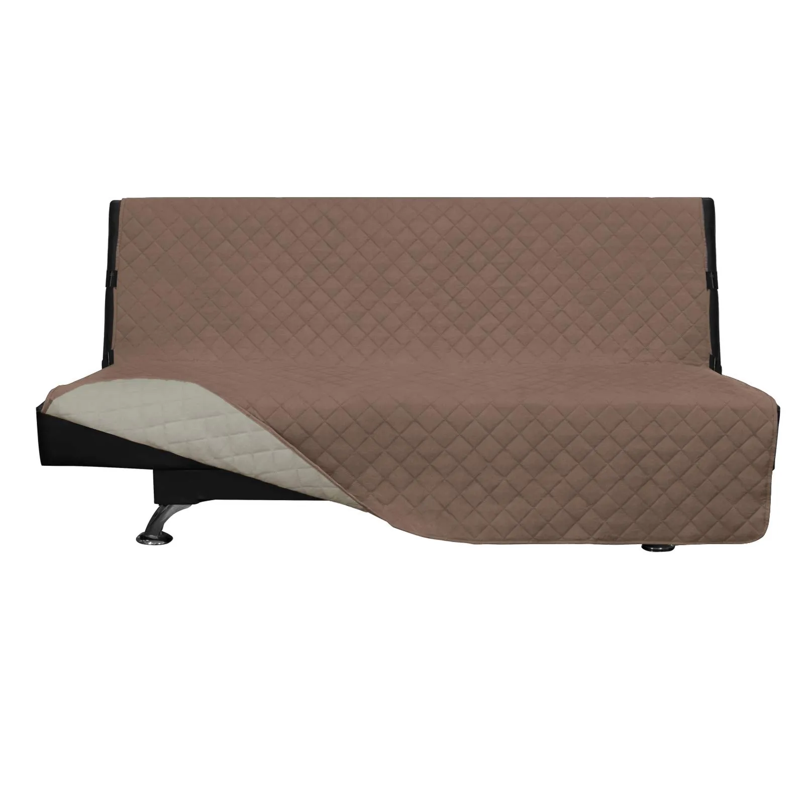 Easy-Going Copridivano Reversibile Senza Braccioli, Resistente all'Acqua, Marrone/Beige, 70'' - immagine 1