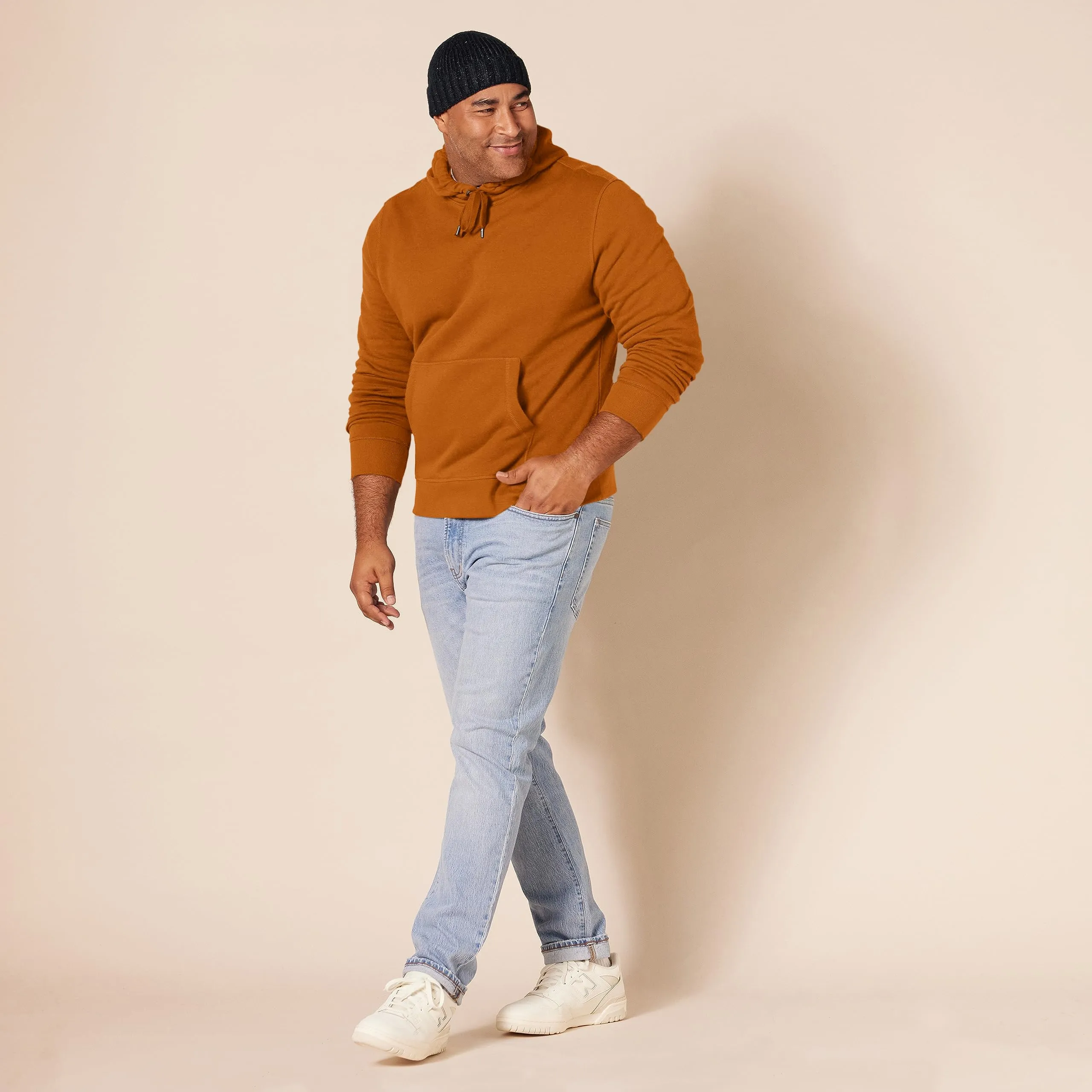 Amazon Essentials Felpa con Cappuccio Uomo, Arancio Ruggine, S - immagine 8