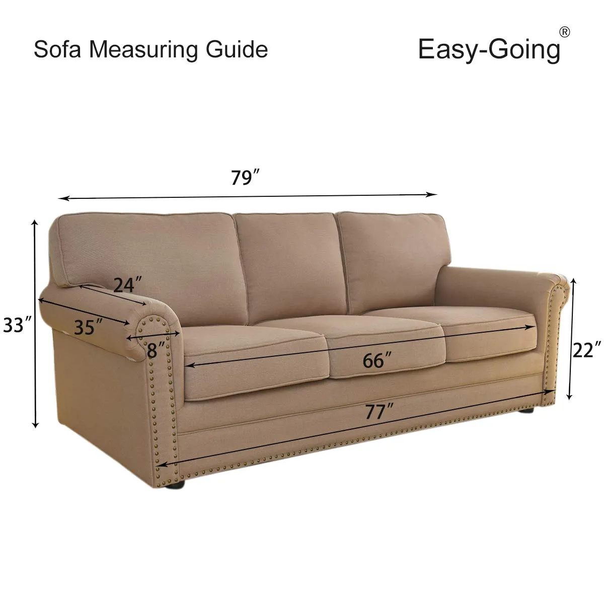 Easy-Going Copridivano Reversibile per Divano a 3 Cuscini, Grande, Nero - immagine 7