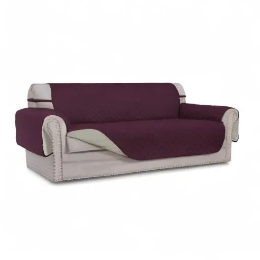 Easy-Going Copridivano Reversibile Impermeabile per Divano a 3 Cuscini, Vinaccia/Beige - immagine 10