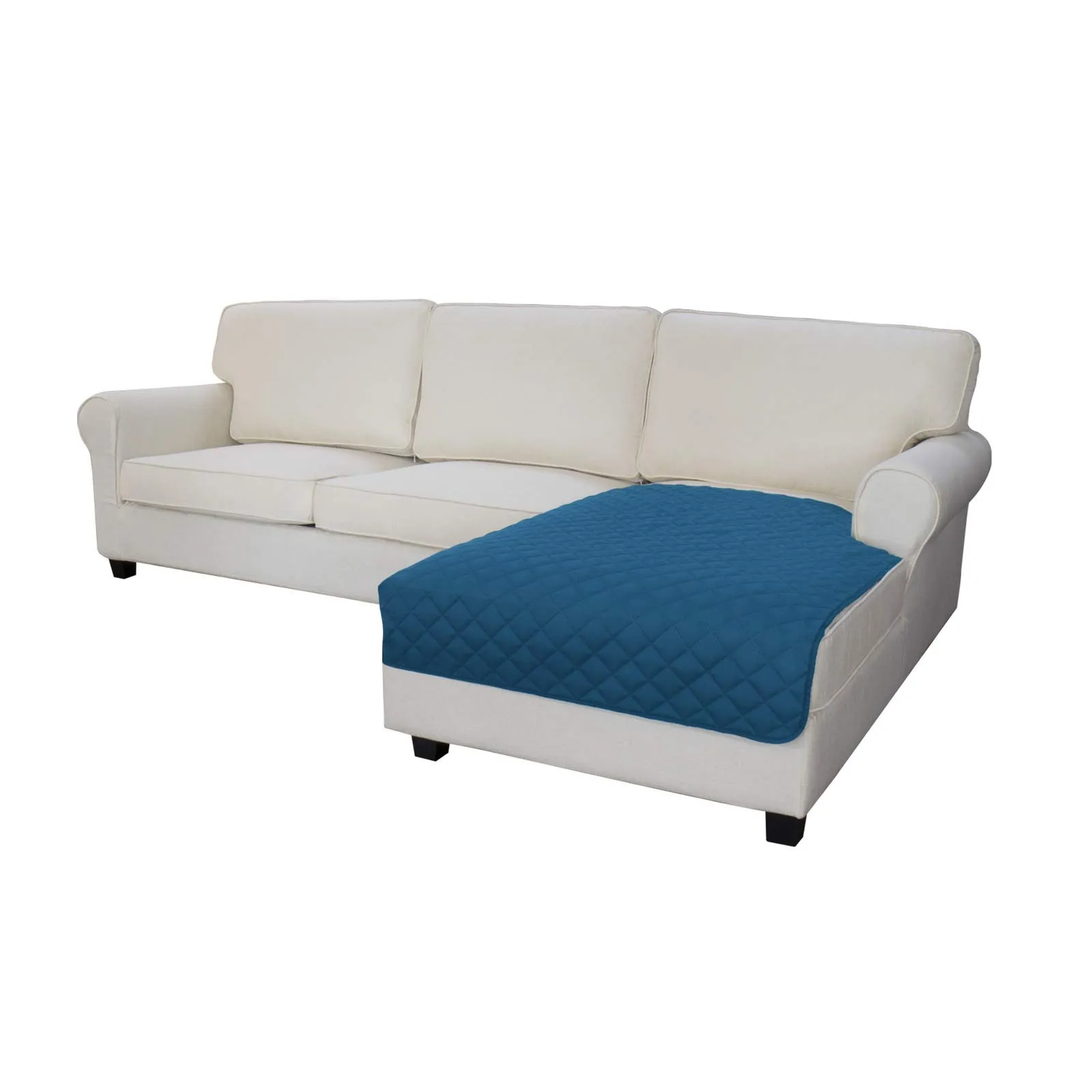 Easy-Going Copridivano a forma di L, 106,7 x 172,7 cm, rettangolare, reversibile, blu pavone/blu pavone - immagine 1