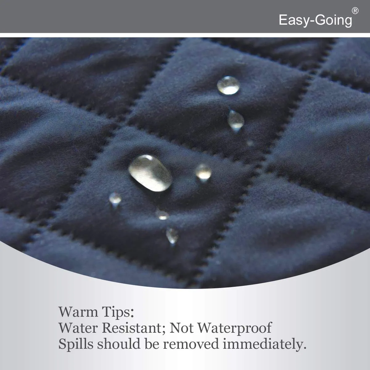 Easy-Going Copridivano Reversibile Impermeabile con Bastoncini in Schiuma e Cinghie Elastiche, Blu Scuro/Azzurro, Large Sofa - immagine 4