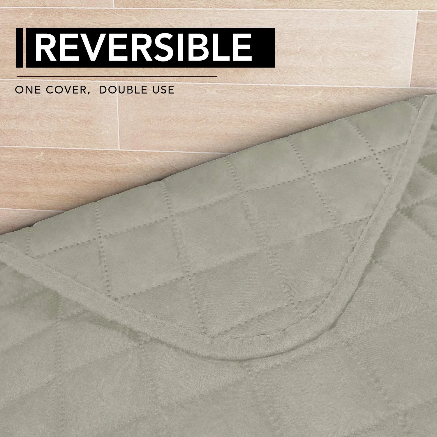 Easy-Going Copridivano a L, 106,7 x 132,1 cm, Rettangolare, Reversibile, Beige/Beige - immagine 4
