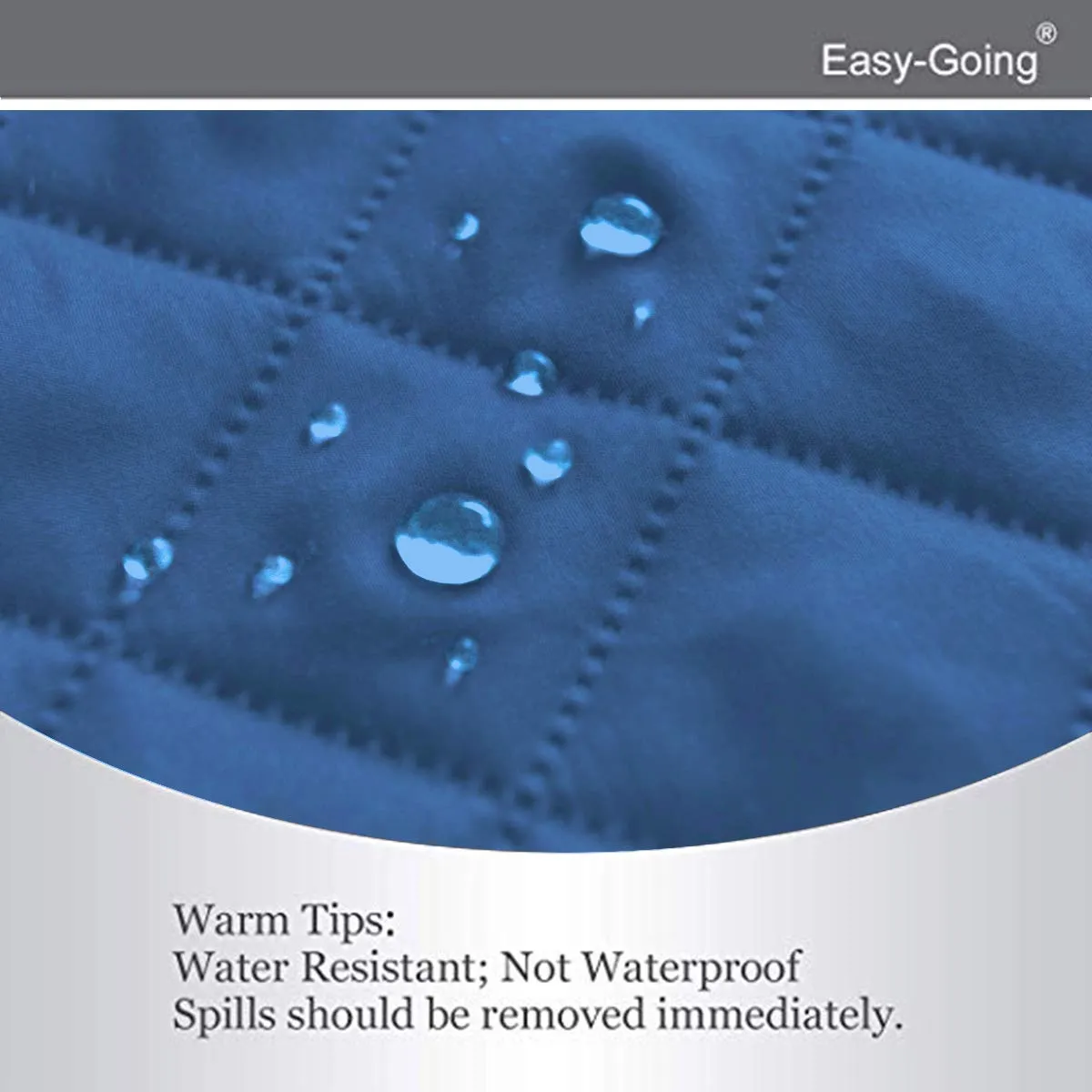 Easy-Going Copridivano Reversibile per Divano a 3 Cuscini, Impermeabile, Blu/Avorio - immagine 4