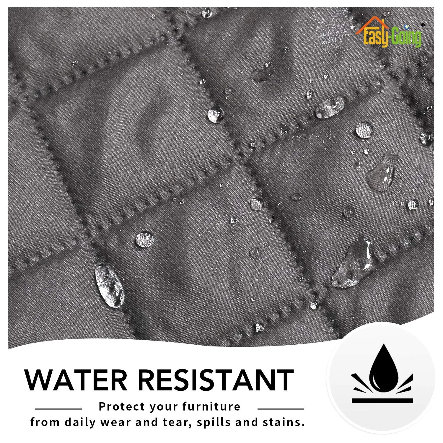 Easy-Going Copridivano Reversibile Oversize per Poltrona Reclinabile, Impermeabile, Grigio/Grigio Chiaro - immagine 4