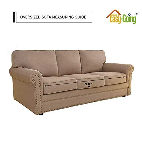 Easy-Going Copridivano Reversibile Oversize per Divano a 3 Cuscini, Impermeabile per Animali Domestici, Caffè/Avorio - immagine 8