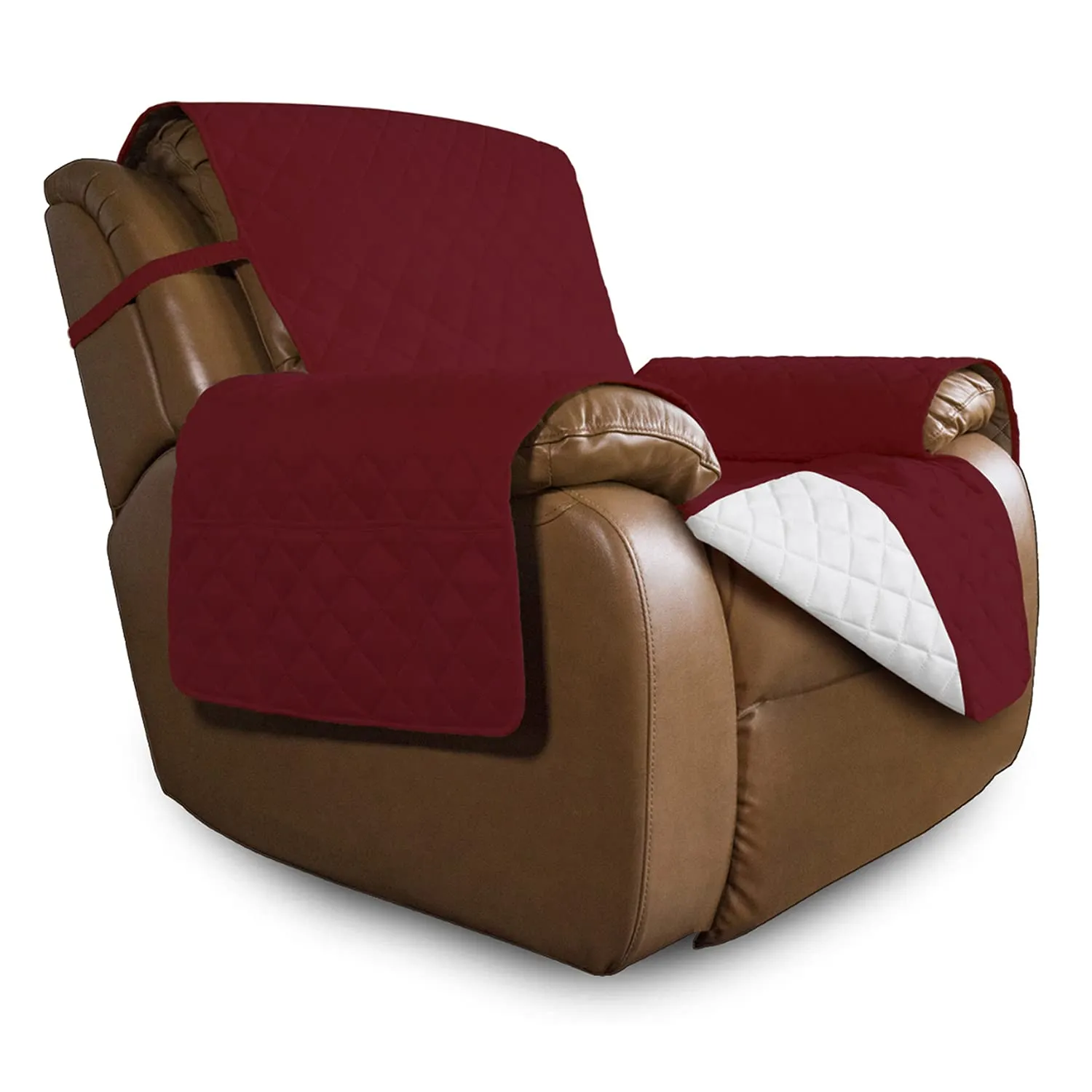 Easy-Going Copridivano Reversibile Oversize per Poltrona Reclinabile, Impermeabile, Rosso Natale/Avorio - immagine 1