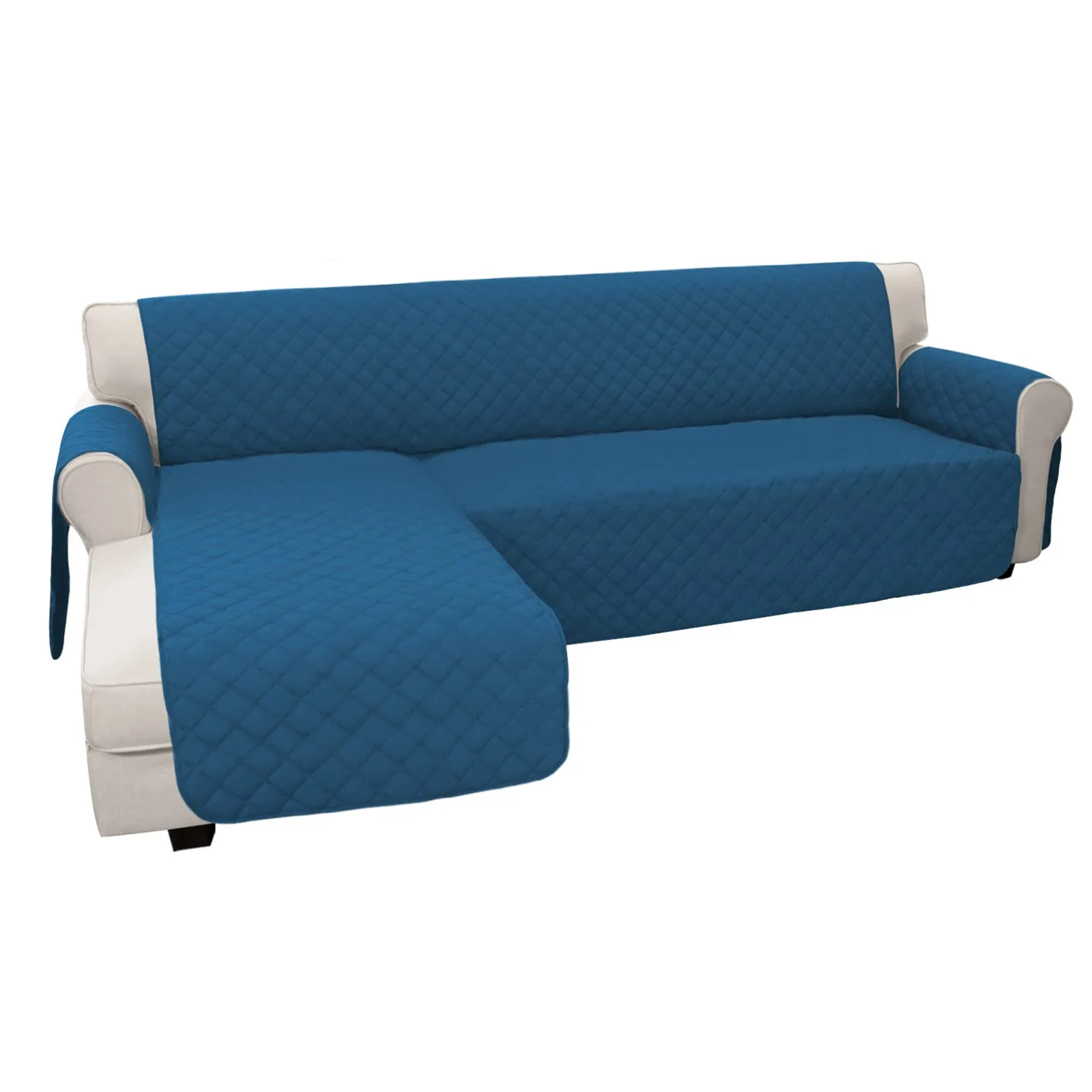 Easy-Going Copridivano a forma di L Componibile, XL, Blu Pavone/Blu Pavone - immagine 1