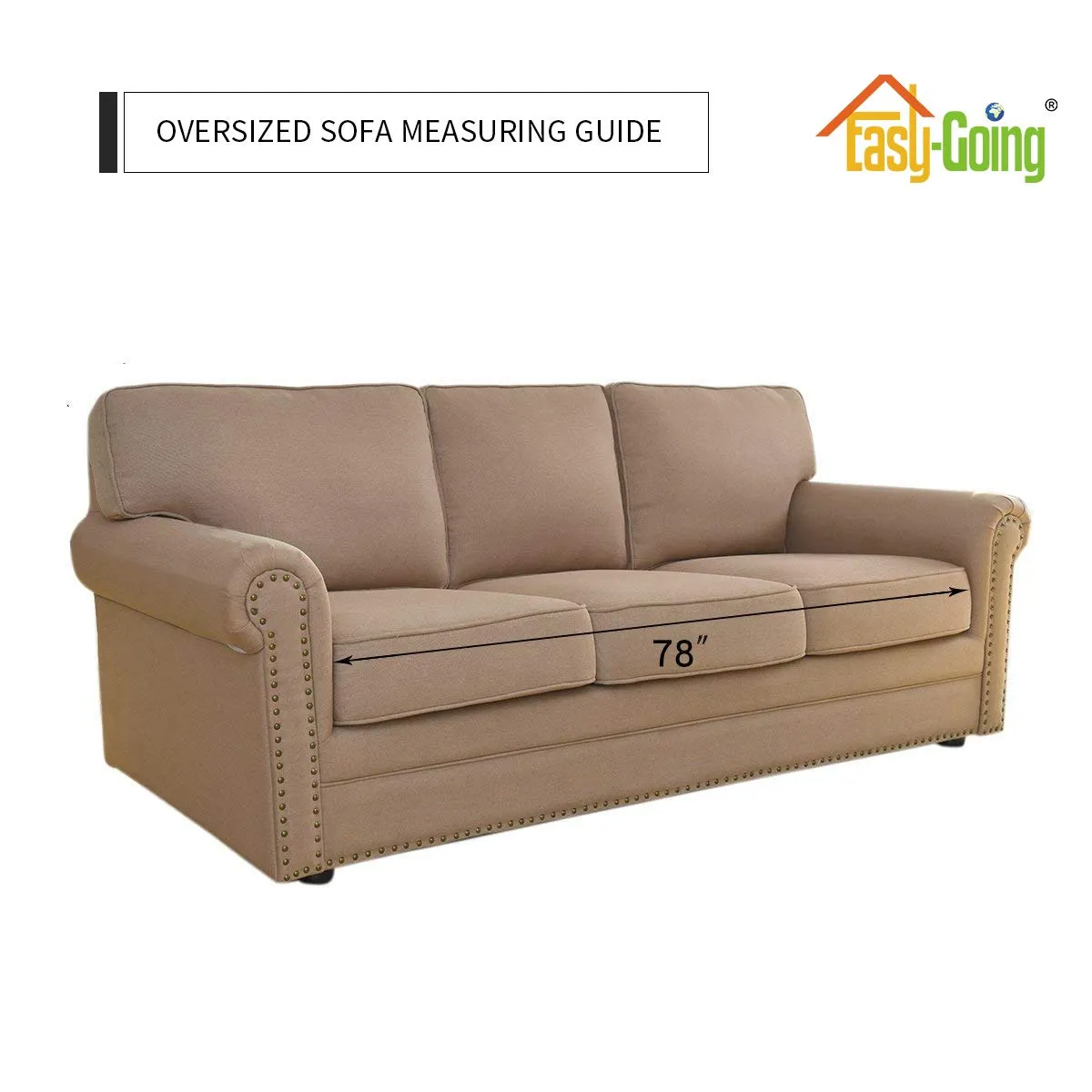 Easy-Going Copridivano Reversibile Oversize Impermeabile, Blu Pavone/Beige - immagine 7