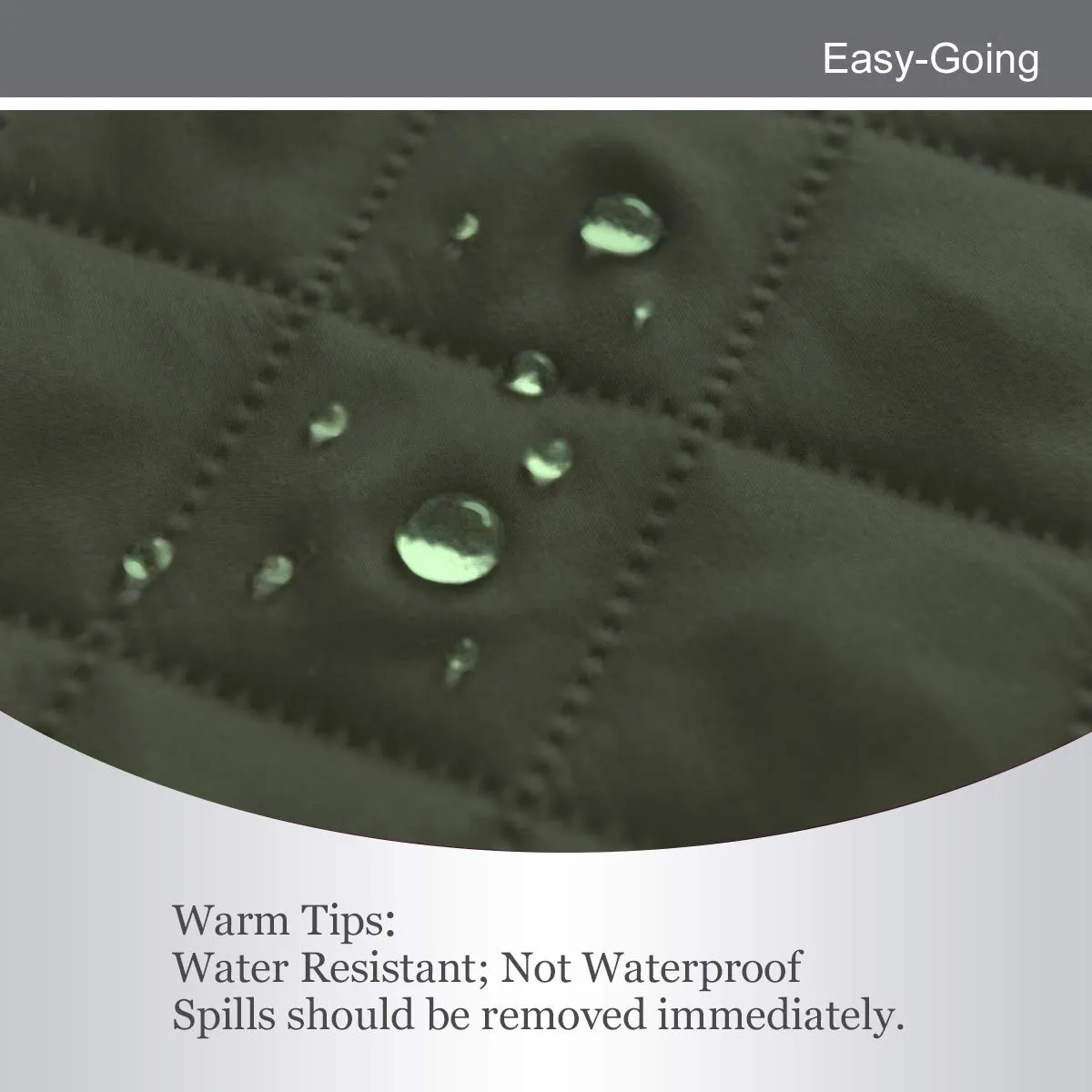 Easy-Going Fodera per Divano Reversibile e Impermeabile con Cinghie Elastiche, 198 cm, Verde Militare/Beige - immagine 4