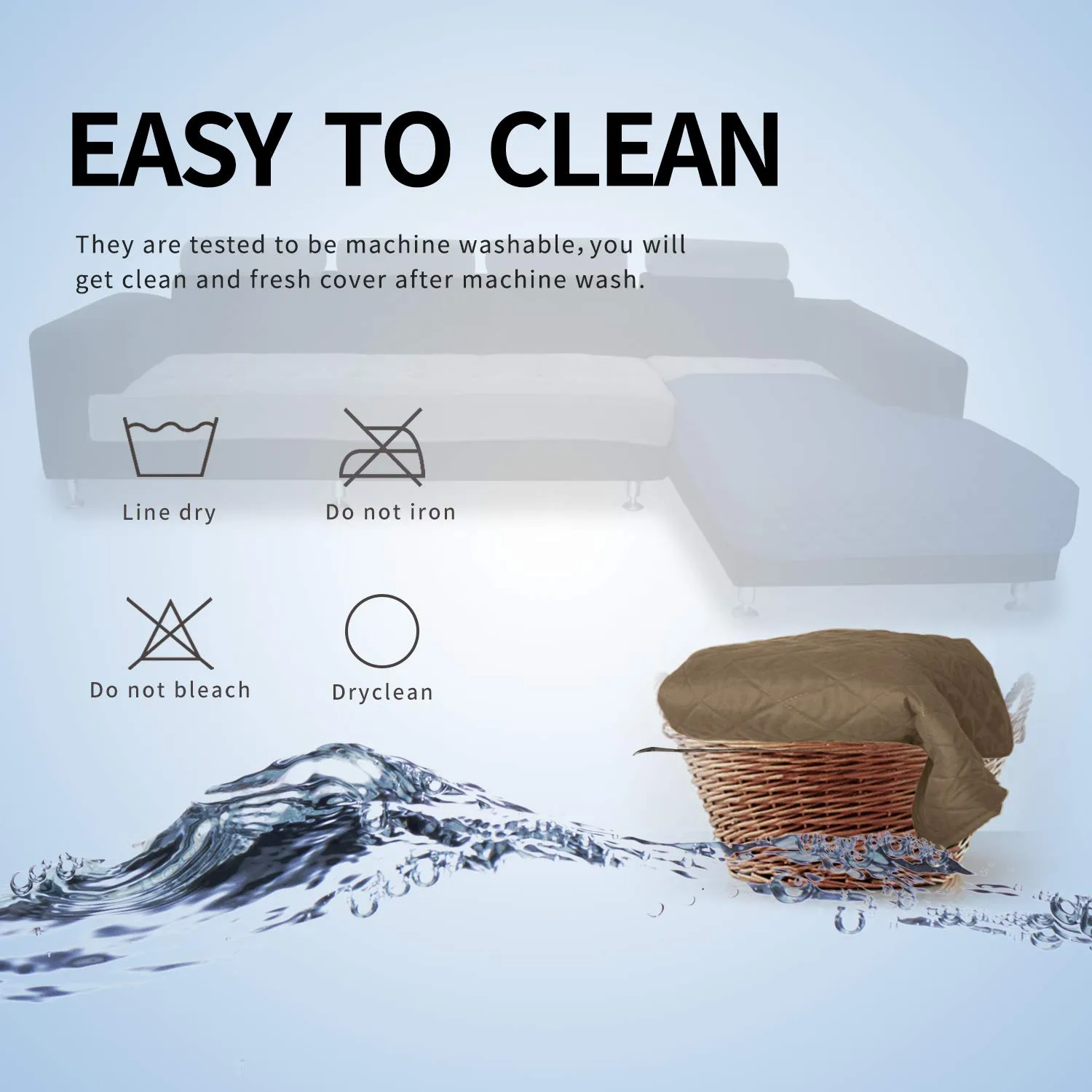 Easy-Going Copridivano a L, 106,7 x 132 cm, Rettangolare, Reversibile, Cammello/Cammello - immagine 7