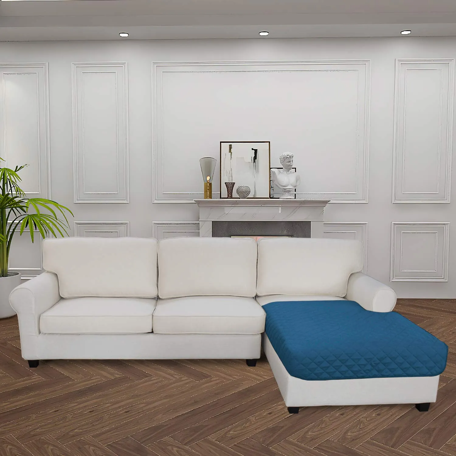 Easy-Going Copridivano a L Reversibile, 106,7 x 132 cm, Blu Pavone - immagine 2