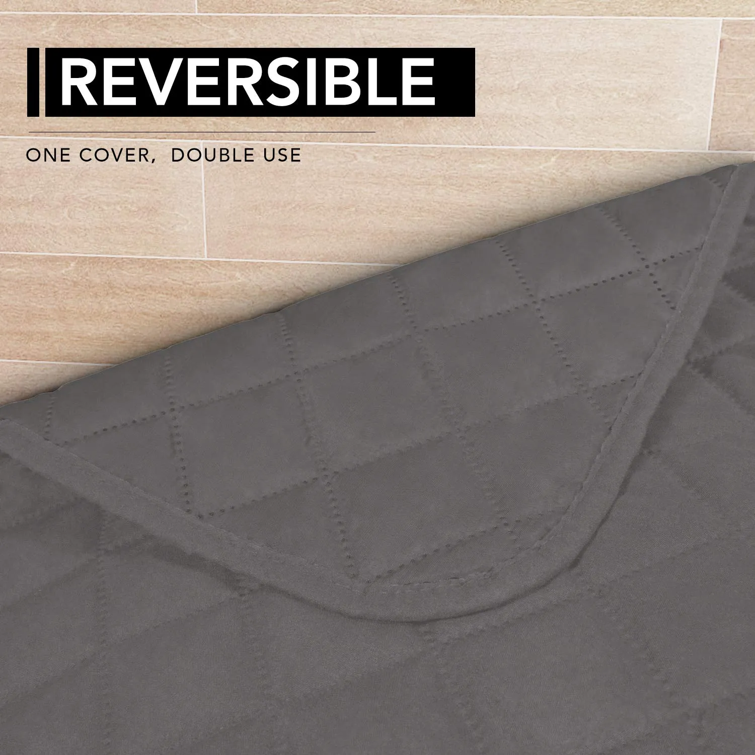 Easy-Going Copridivano a forma di L, 106,7 x 132,1 cm, rettangolare, reversibile, grigio/grigio - immagine 4