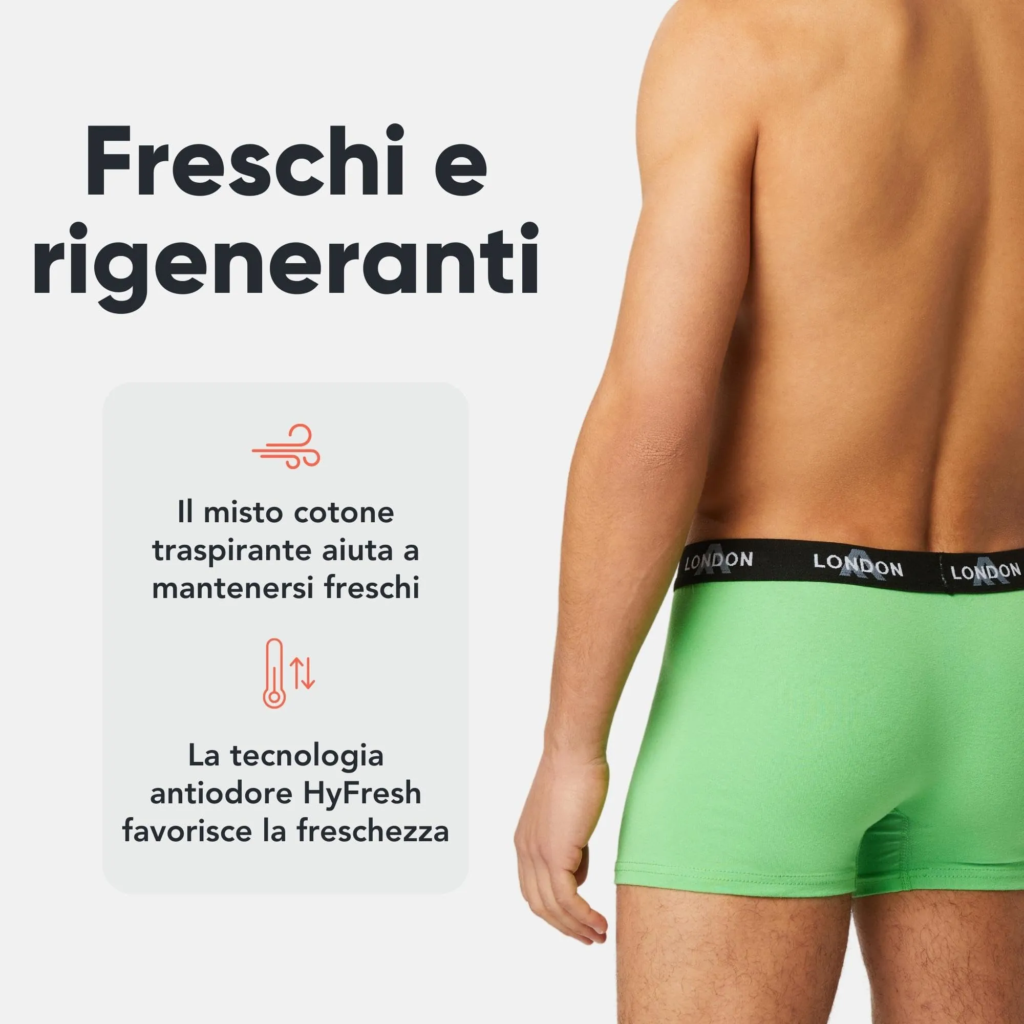 FM London Boxer Uomo in Cotone, Colori Fluo Assortiti, 8 Pezzi, S - immagine 3