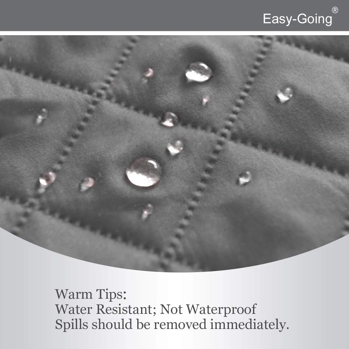 Easy-Going Copridivano Reversibile Impermeabile per Divano a 3 Cuscini, Grigio/Grigio Chiaro - immagine 4