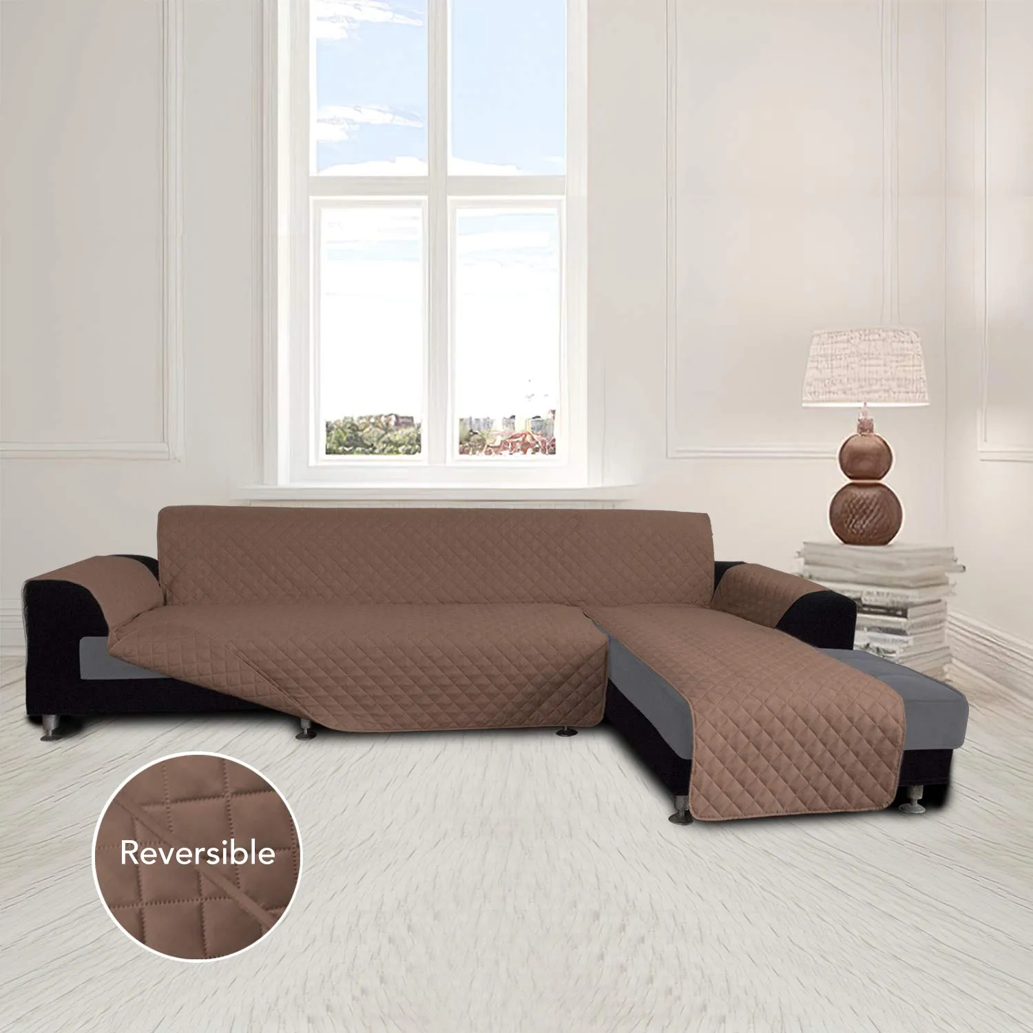 Easy-Going Copridivano a Forma di L per Divano Angolare e Chaise Lounge, Reversibile, Protezione per Mobili, Piccolo - immagine 2