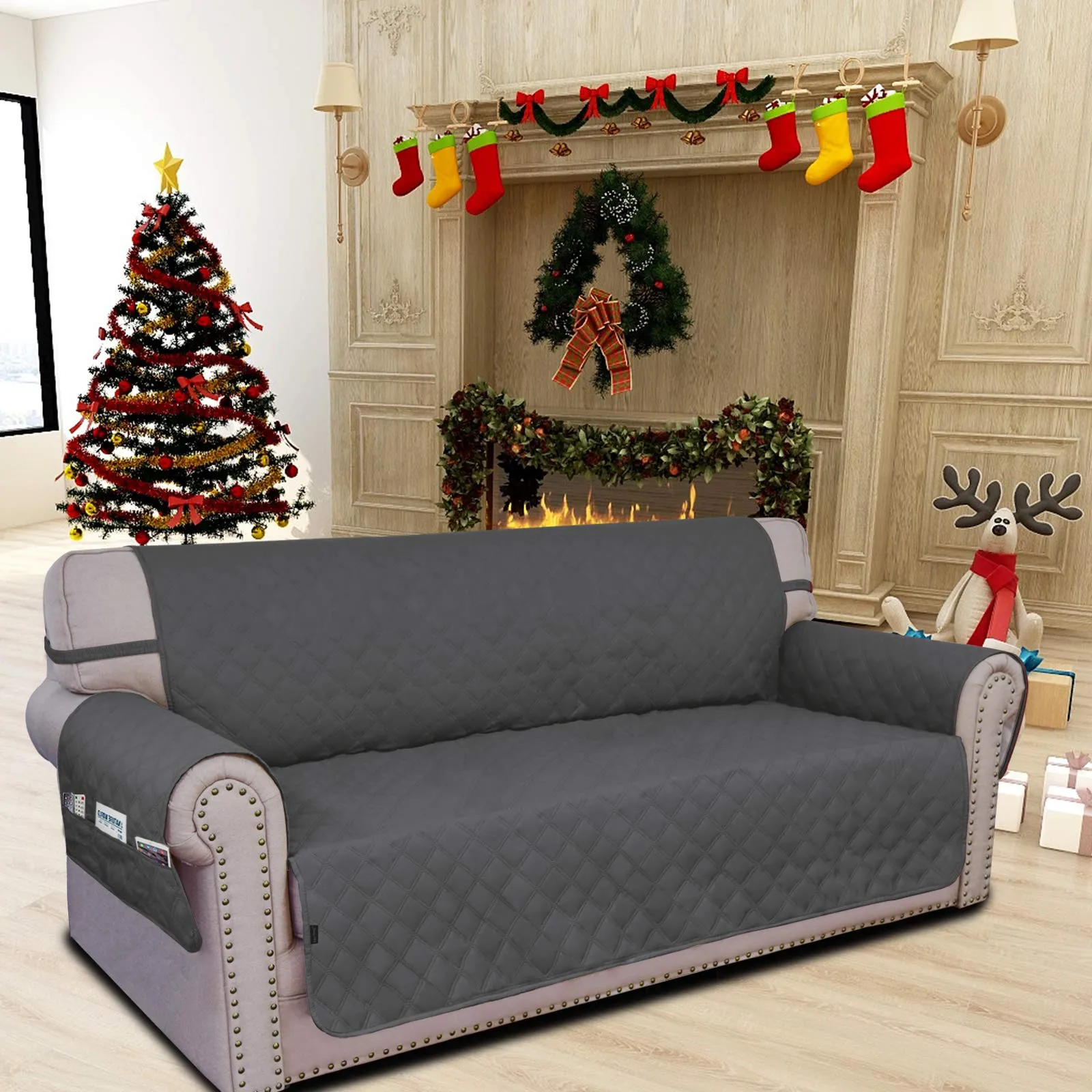 Easy-Going Copridivano Impermeabile Oversize, Antiscivolo e Lavabile, Grigio Scuro - immagine 2