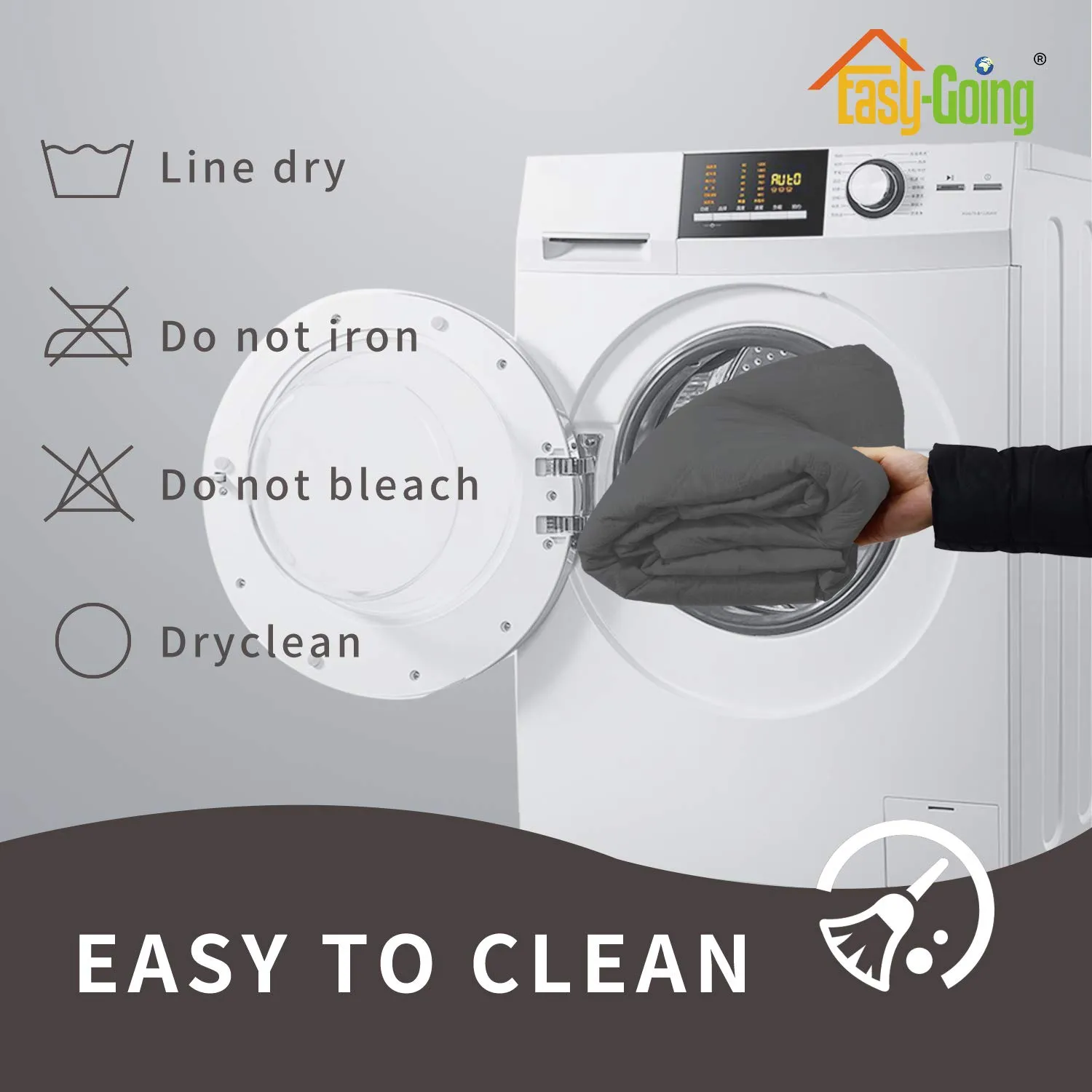 Easy-Going Copridivano per Sedia Impermeabile e Antiscivolo con Tasca, Grigio Scuro - immagine 7