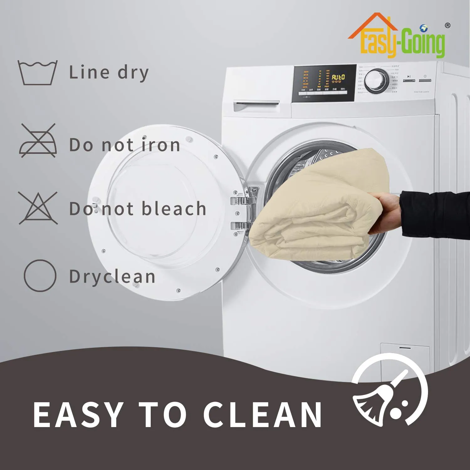 Easy-Going Copridivano Impermeabile per Divano 3 Cuscini, Antiscivolo e Lavabile, Avorio - immagine 7