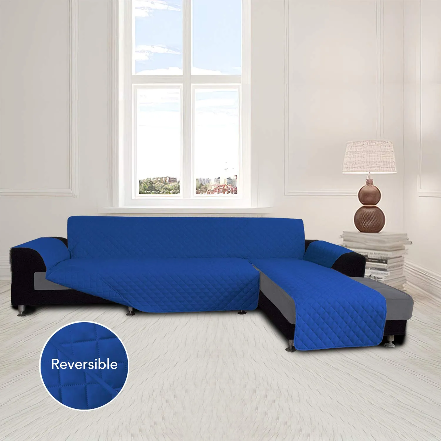 Easy-Going Copridivano a Forma di L, X-Large, Blu Classico - immagine 2