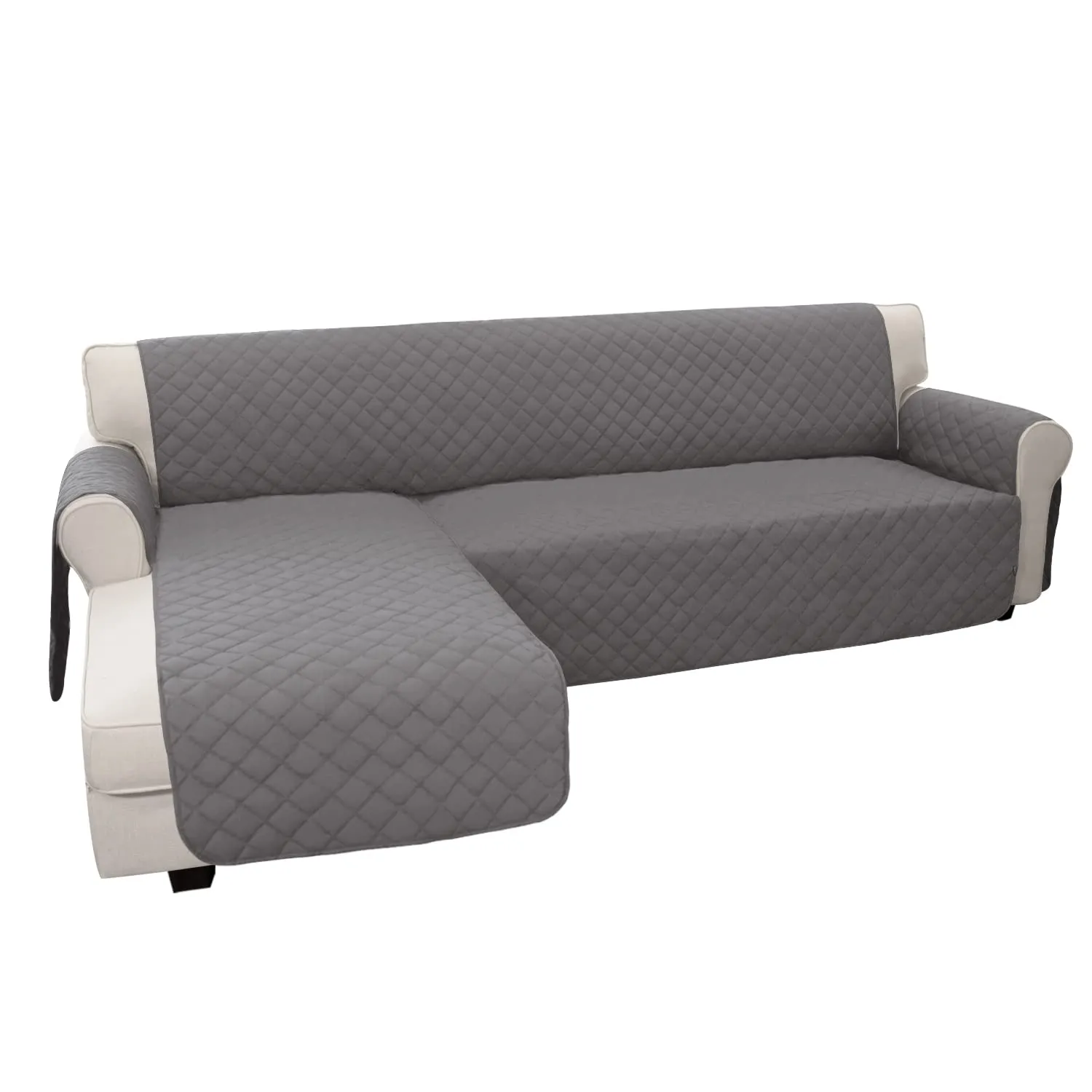 Easy-Going Copridivano a forma di L Componibile e Reversibile, XL, Grigio/Grigio - immagine 1