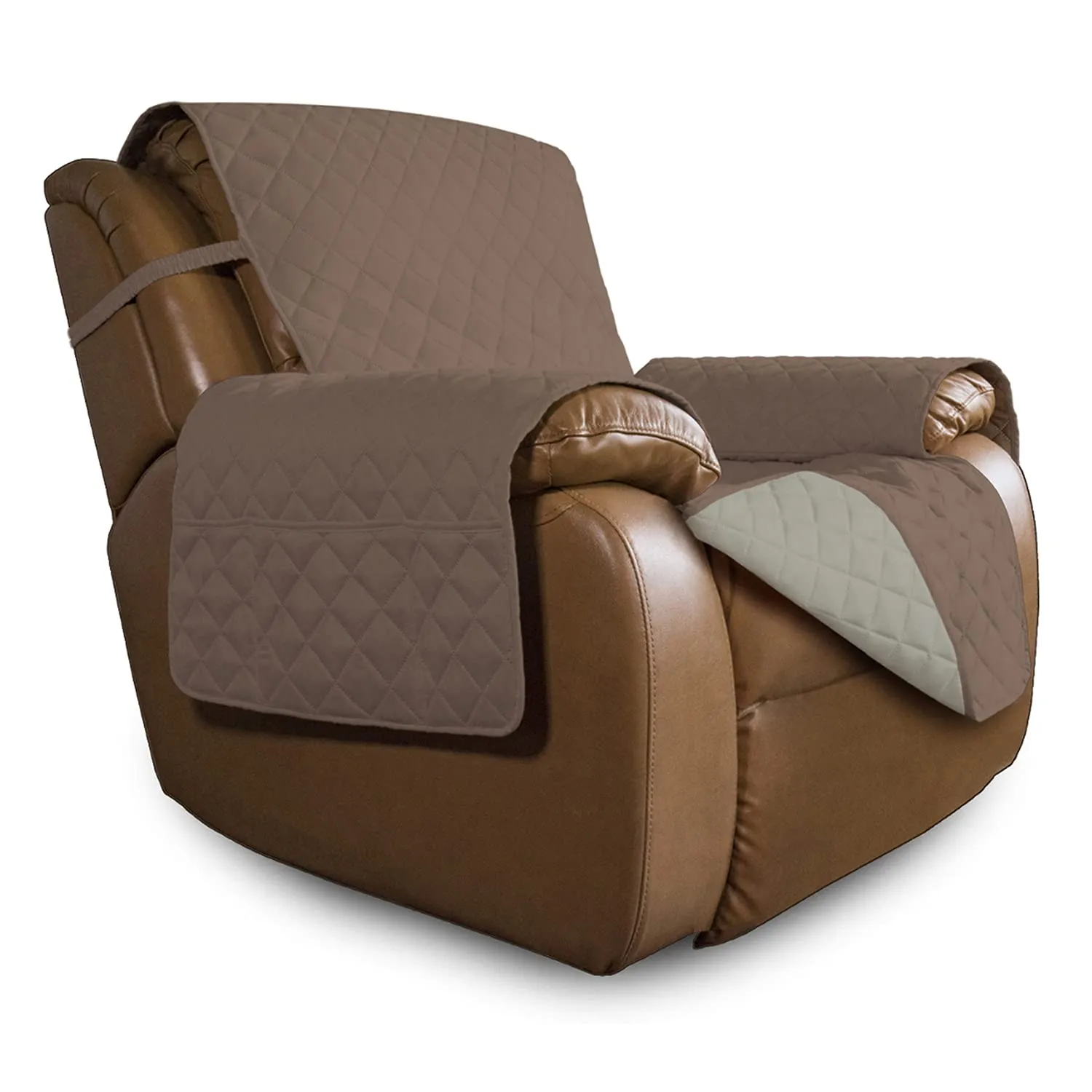 Easy-Going Copridivano Oversize per Poltrona Reclinabile, Impermeabile e Reversibile, Marrone/Beige - immagine 1