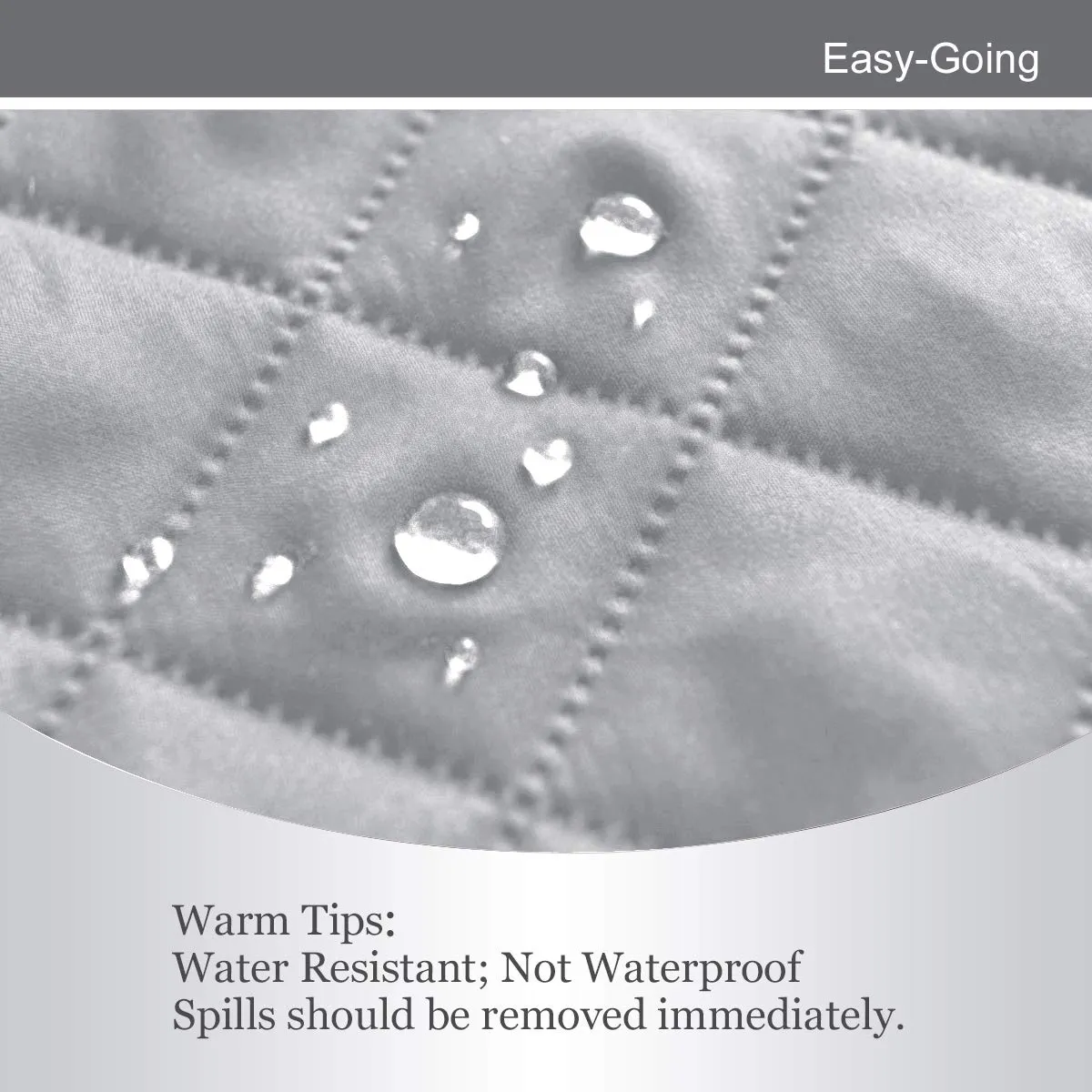 Easy-Going Copridivano Reversibile Impermeabile con Bastoncini in Schiuma e Cinghie Elastiche, Grigio Chiaro/Avorio, Divano - immagine 4