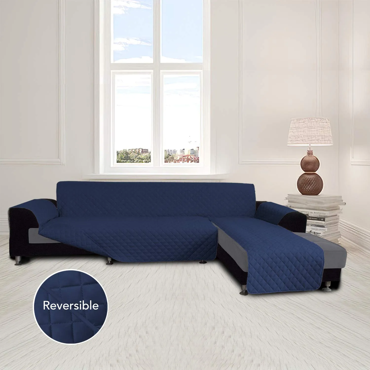 Easy-Going Copridivano a Forma di L Reversibile per Divano Angolare e Chaise Lounge, Piccolo - immagine 2