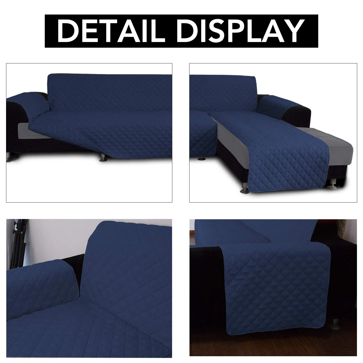Easy-Going Copridivano a Forma di L Reversibile per Divano Angolare e Chaise Lounge, Piccolo - immagine 3