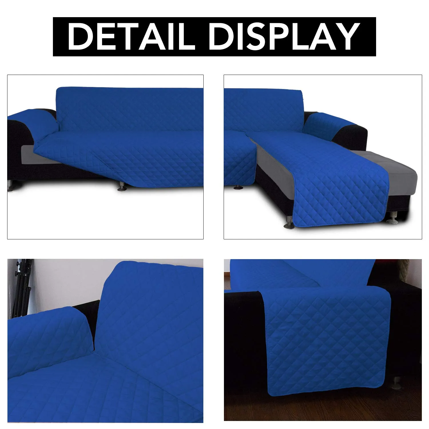 Easy-Going Copridivano a forma di L Componibile, S, Blu Classico/Blu - immagine 3