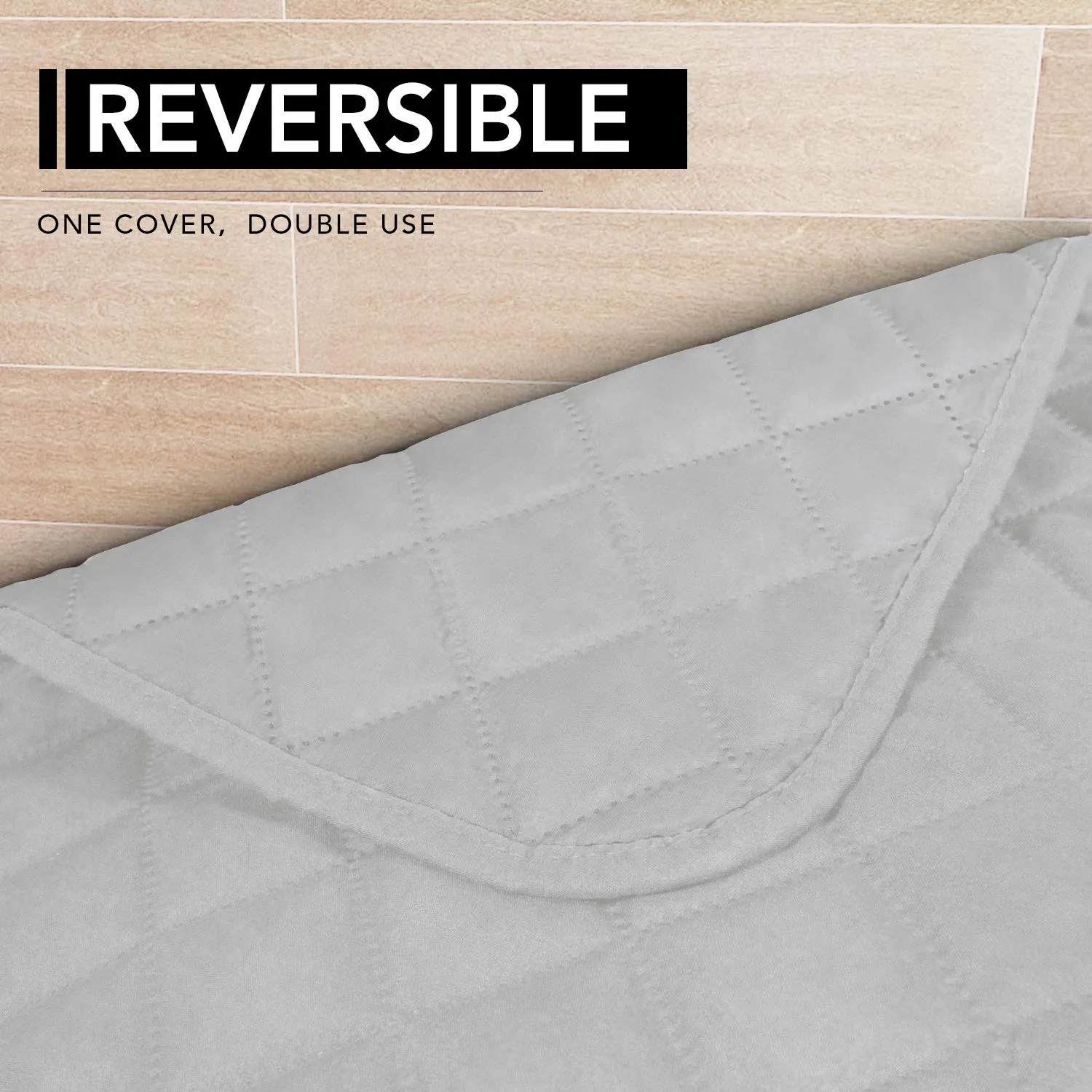 Easy-Going Copridivano a forma di L, 106,7 x 132 cm, Rettangolare, Reversibile, Grigio Chiaro/Grigio Chiaro - immagine 4