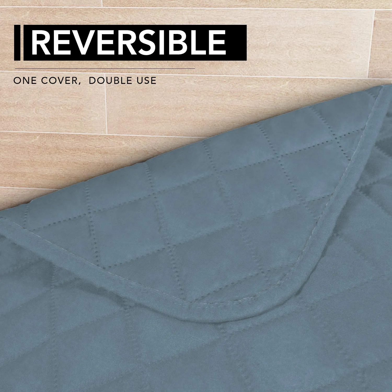 Easy-Going Copridivano a forma di L, 106,7 x 132 cm, Rettangolare, Reversibile, Azzurro/Azzurro - immagine 4