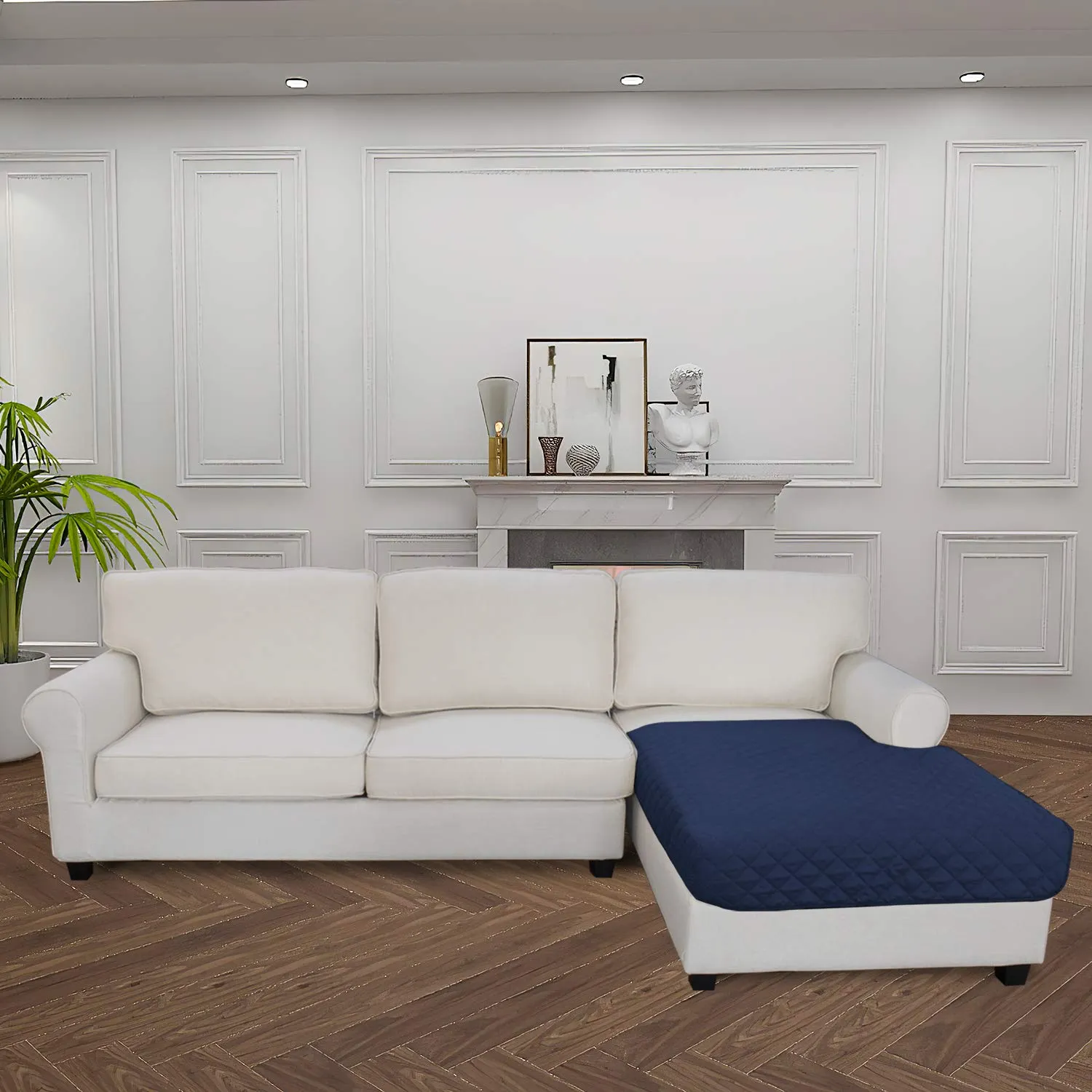 Easy-Going Copridivano Reversibile per Divano Componibile e Chaise Longue, 106,7 x 172,7 cm, Blu Marino - immagine 2