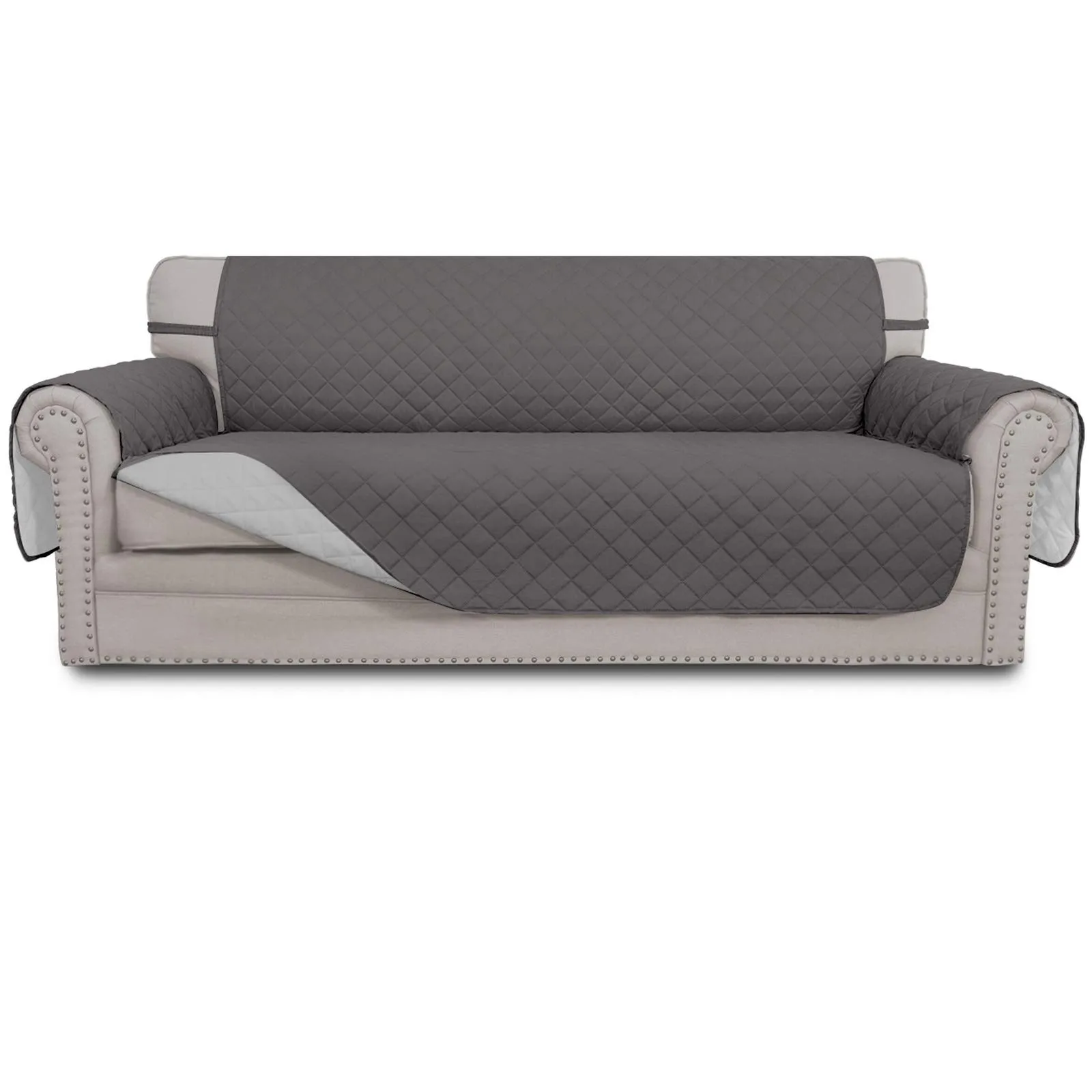 Easy-Going Copridivano Reversibile Oversize per Divano a 3 Cuscini, Impermeabile per Animali Domestici, Grigio/Grigio Chiaro - immagine 1