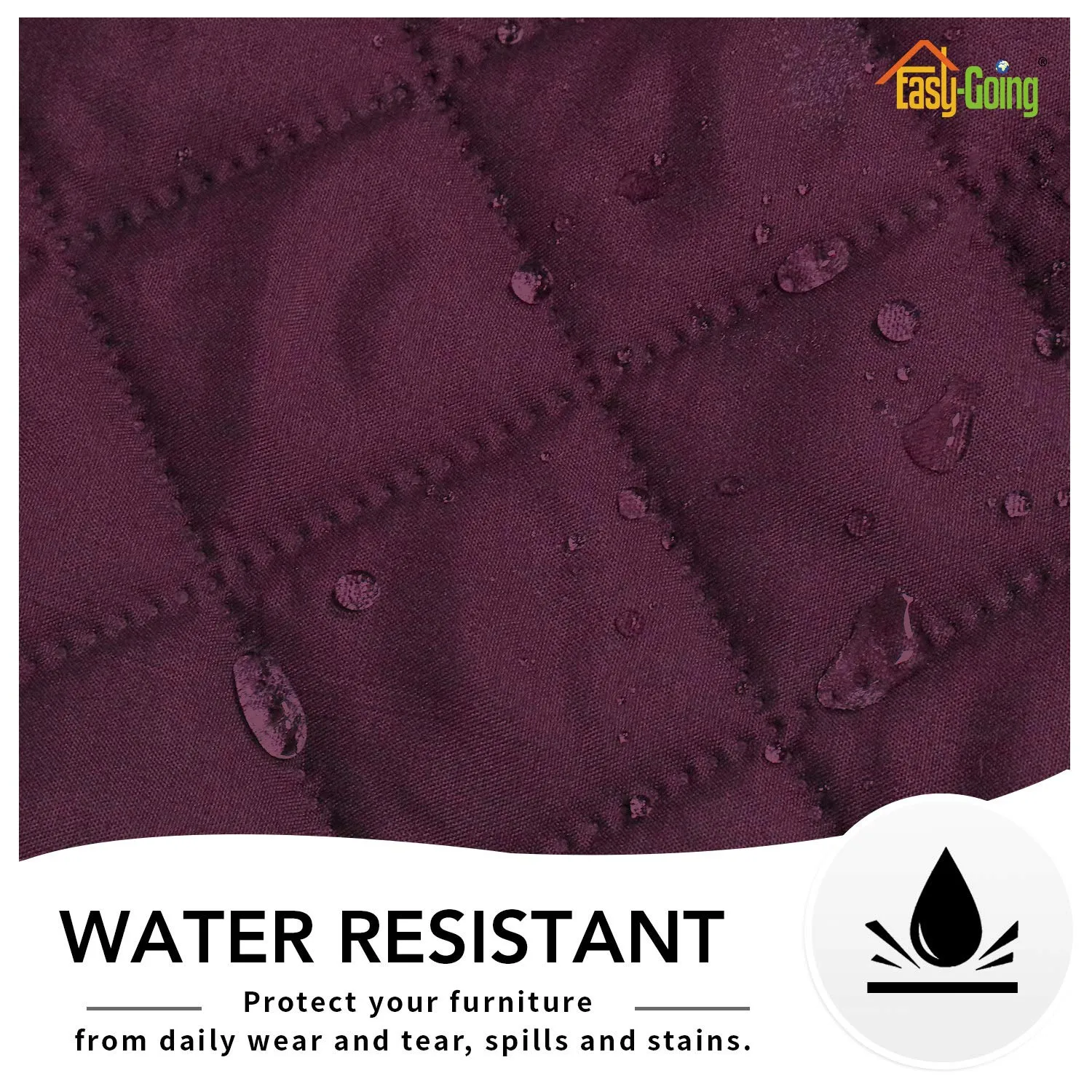 Easy-Going Copridivano Reversibile Oversize per Poltrona Reclinabile, Impermeabile, Vinaccia/Beige - immagine 4