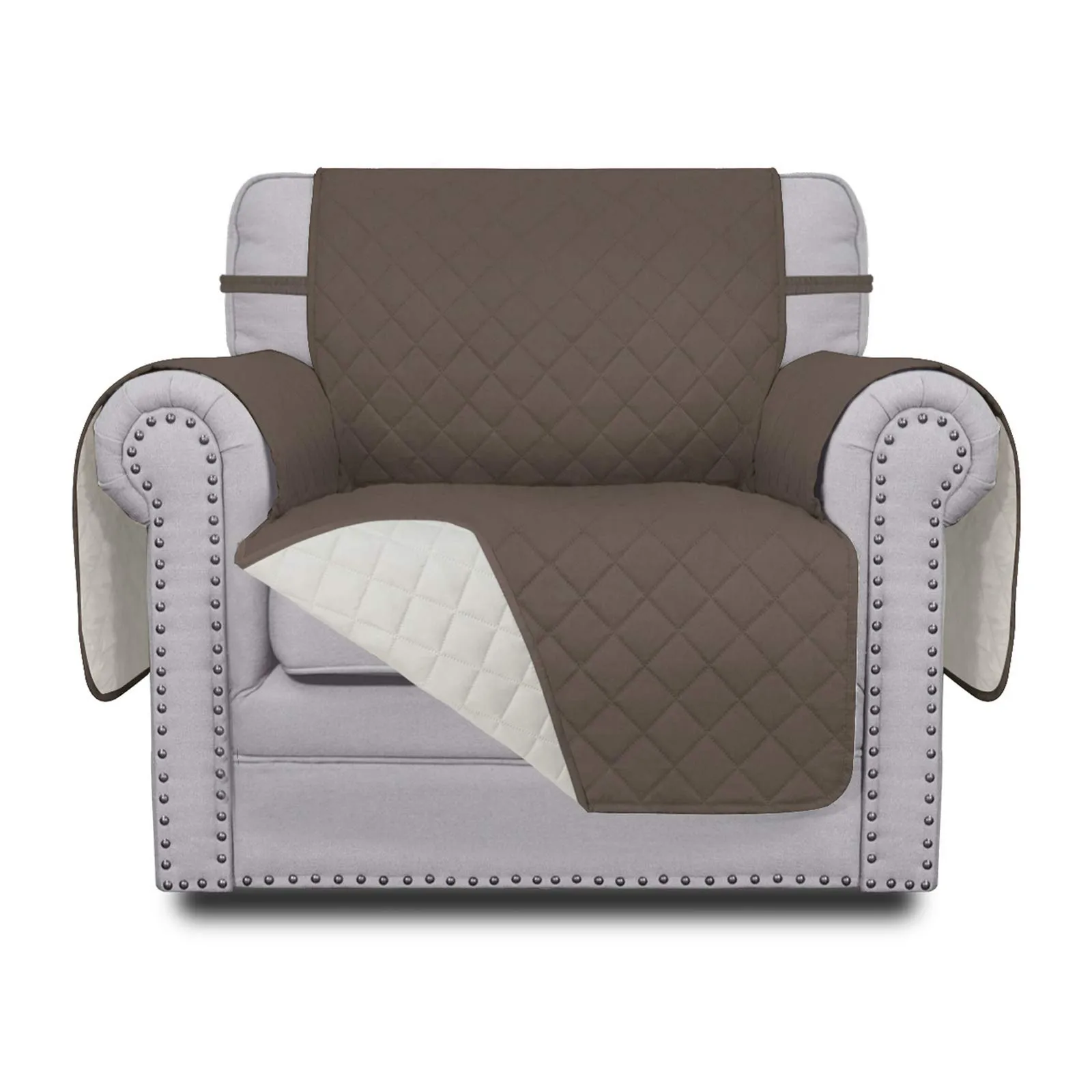 Easy-Going Copridivano Reversibile Resistente all'Acqua per Sedia, Taupe - immagine 1