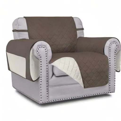 Easy-Going Copridivano Reversibile Resistente all'Acqua per Sedia, Taupe - immagine 10