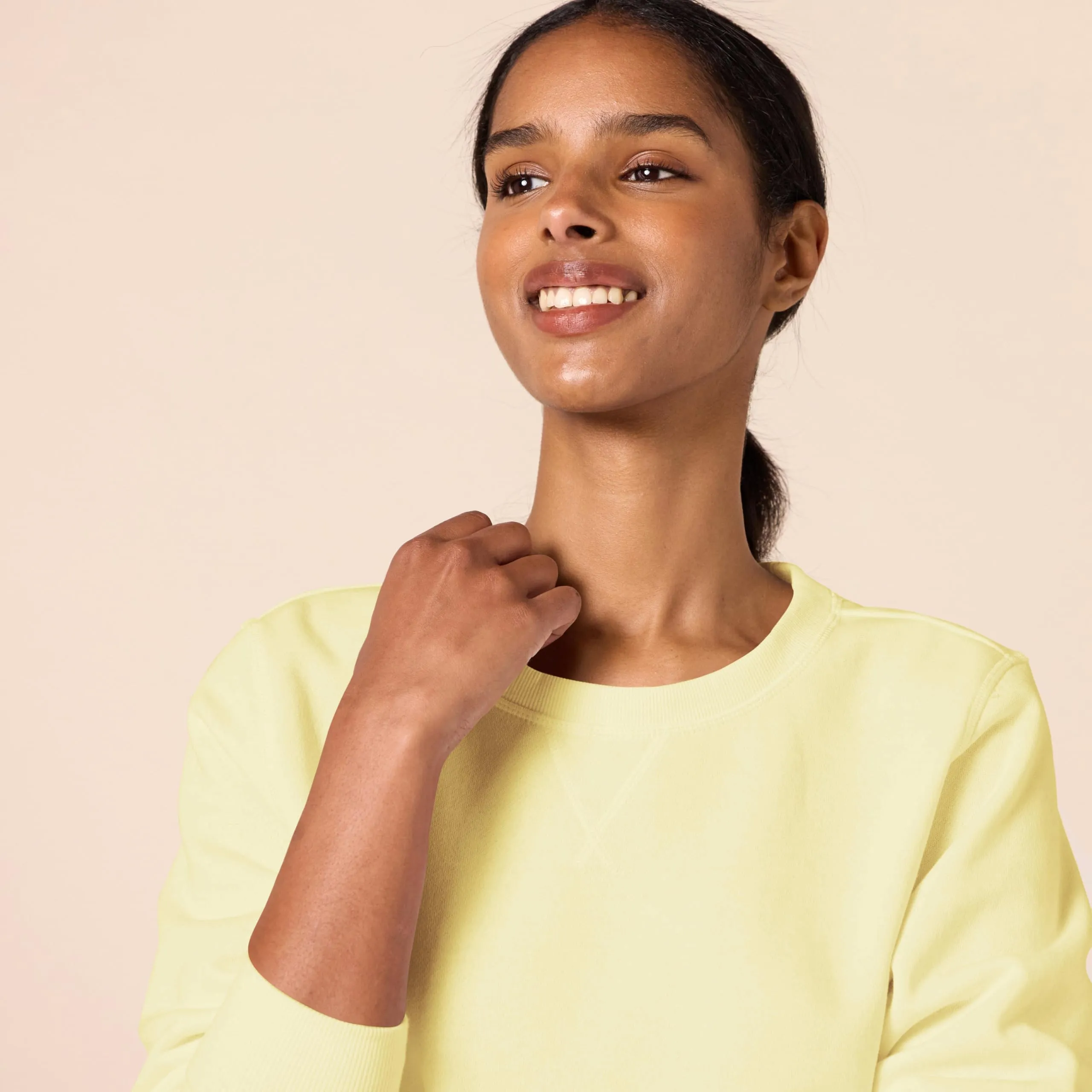 Amazon Essentials Felpa Girocollo Donna in Pile di Spugna Francese, Giallo Chiaro, XXL - immagine 4