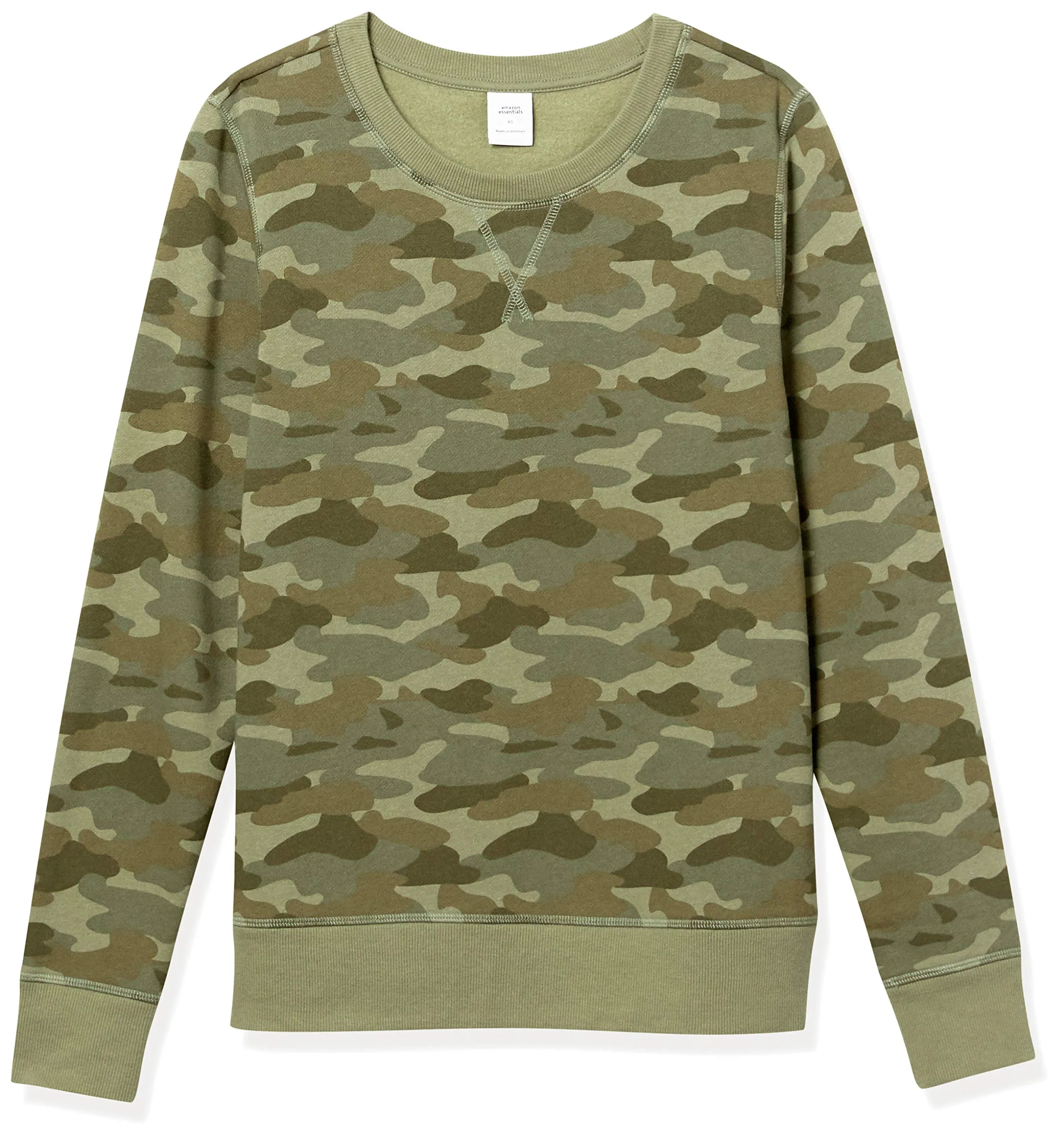 Amazon Essentials Felpa Girocollo da Donna in Pile di Spugna Francese, Verde Mimetico, XL - immagine 5