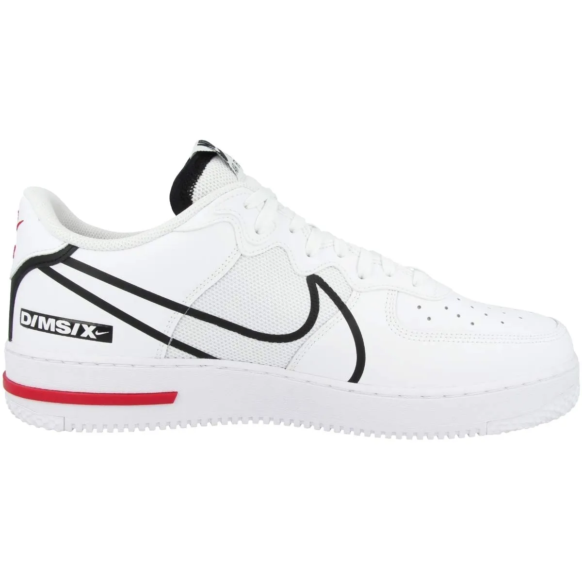 Nike Air Force 1 React CD4366-100 White/Black-University Red - immagine 3