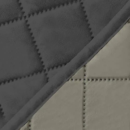 Easy-Going Copridivano Reversibile 4 Posti Impermeabile con Cinghie Elastiche e Tubi in Schiuma, Grigio Scuro/Beige, XXL - immagine 6