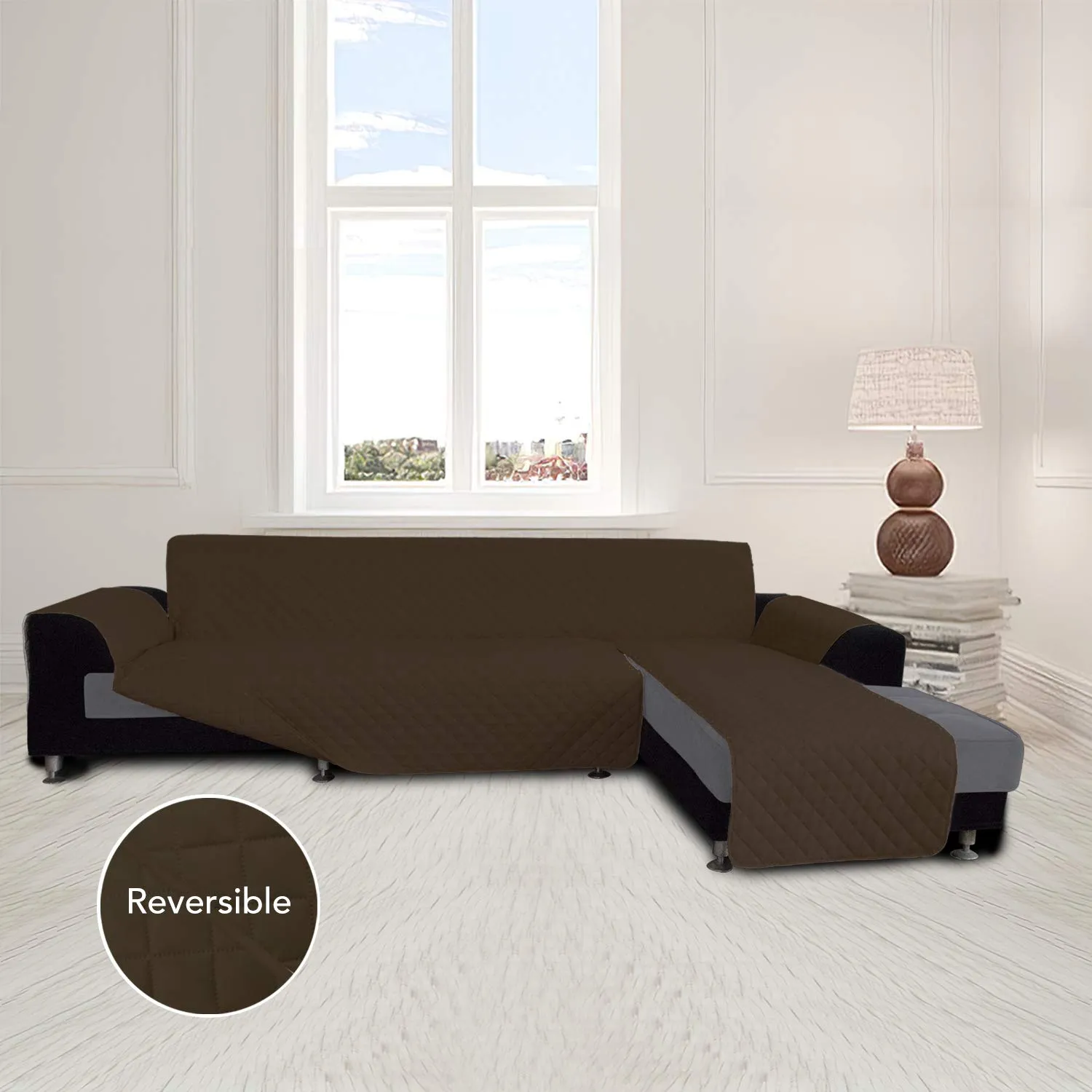 Easy-Going Copridivano Componibile a L Reversibile, XL, Caffè/Caffè - immagine 2