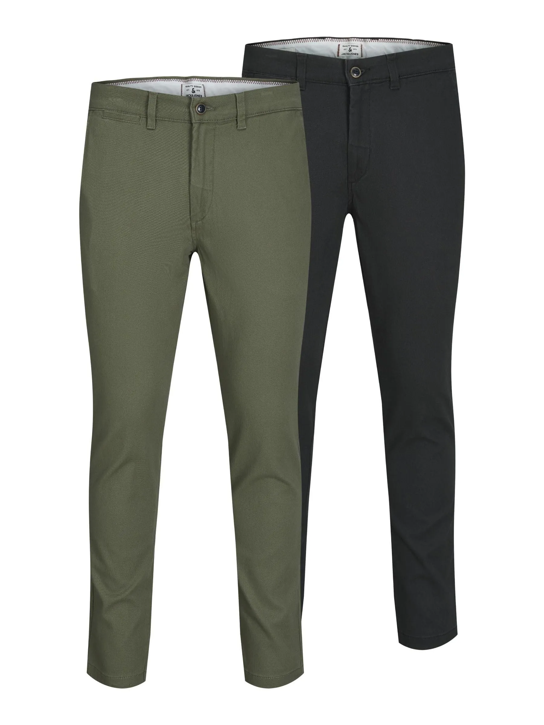 Jack & Jones Jjimarco Jjdave Men's Chino Pants, 2 Pack, Black, 29/34 - immagine 1