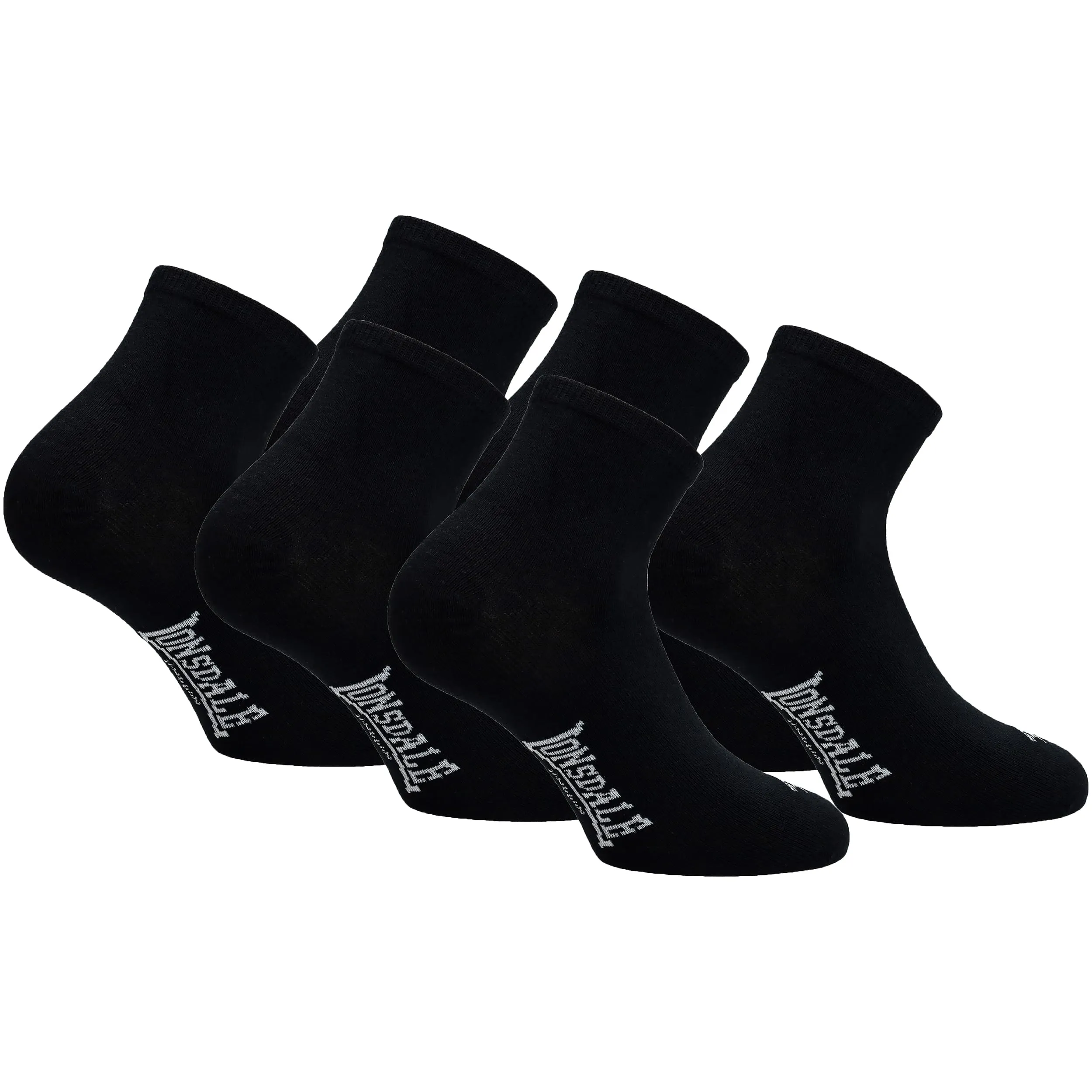 Lonsdale Quarter Calzini sopra la caviglia, 6 Paia (Nero, 35-38) - immagine 1