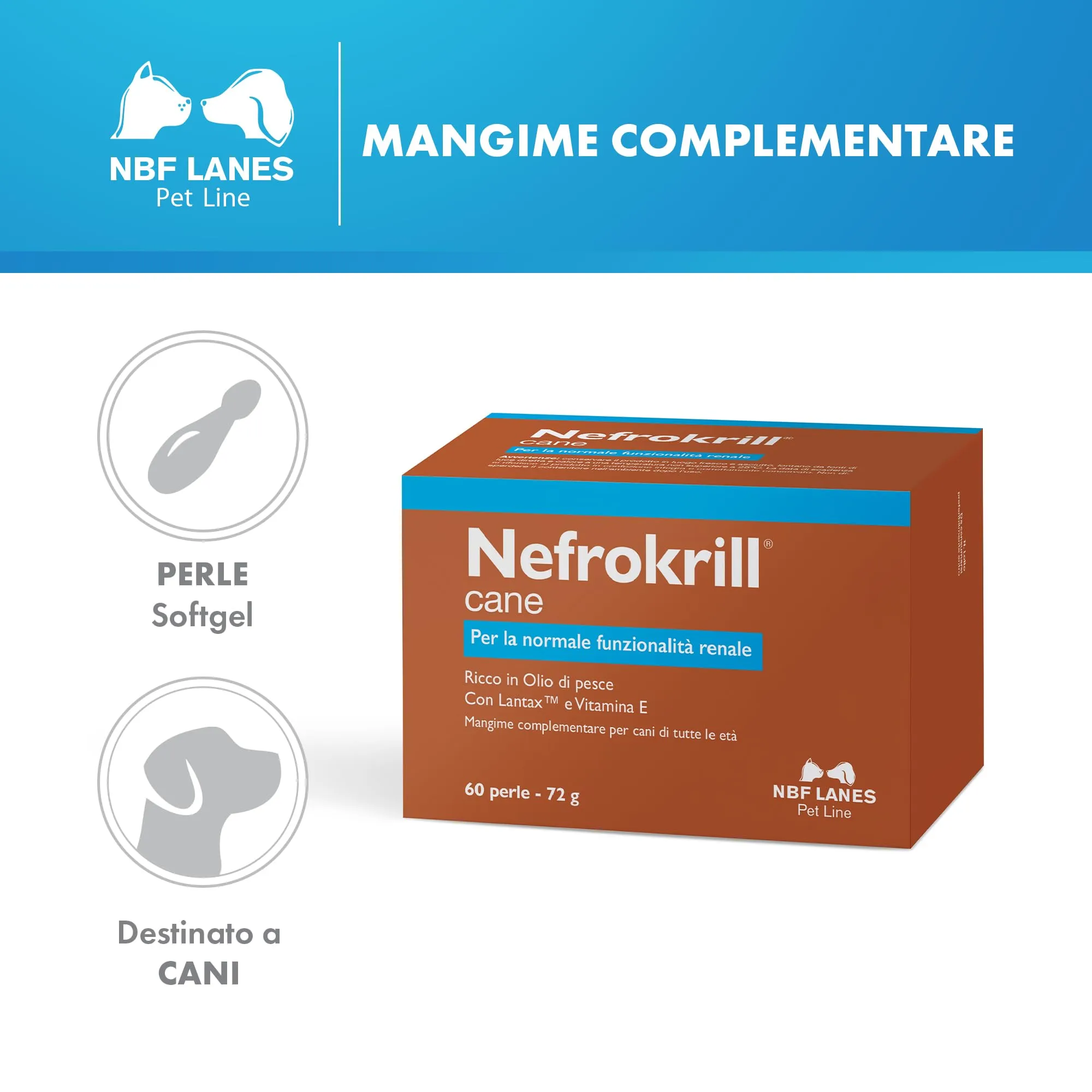NBF Lanes Nefrokrill Cane, 60 Perle Softgel - immagine 2
