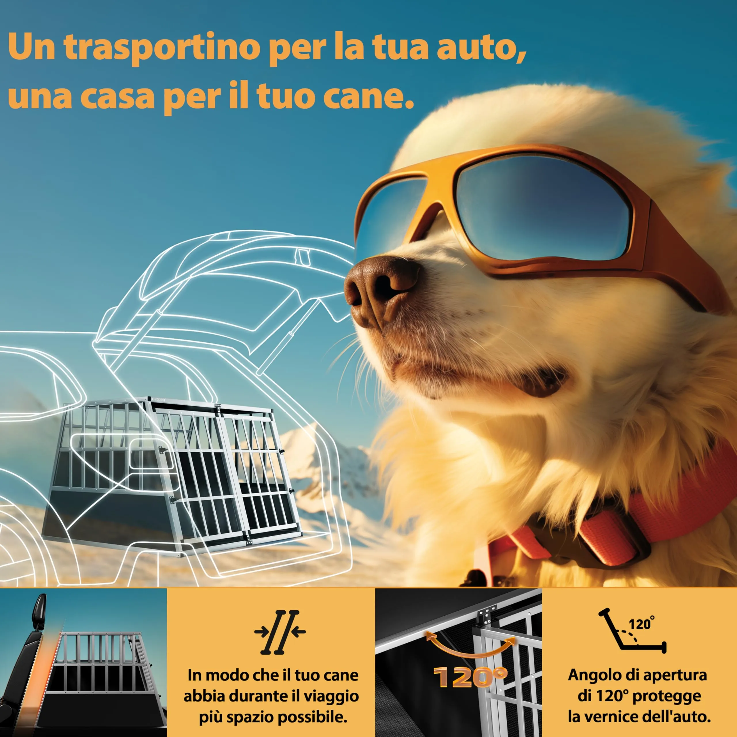 Cadoca Trasportino Cani XXL 97x90x70cm - immagine 4