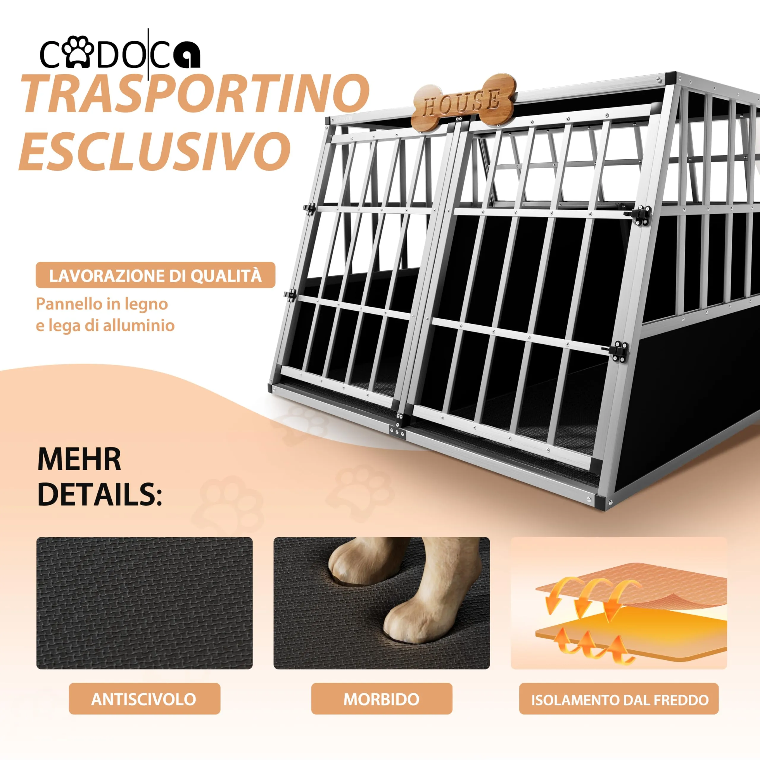 Cadoca Trasportino Cani XXL 97x90x70cm - immagine 6