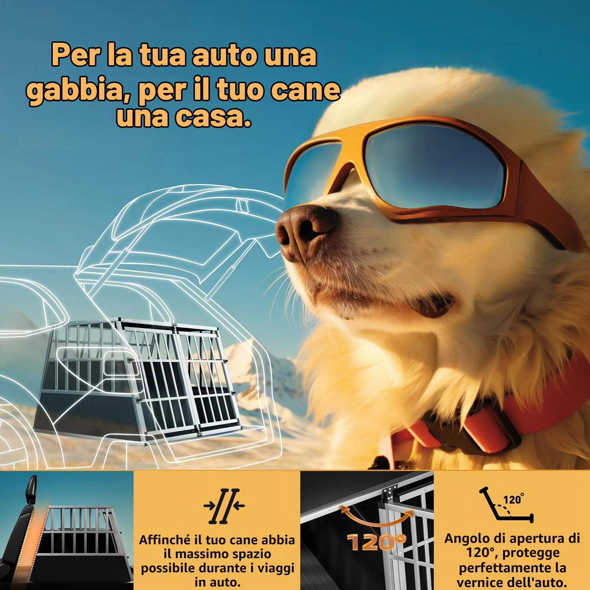 Cadoca Trasportino Cani 54x70x51cm Alluminio Impermeabile Richiudibile - immagine 7