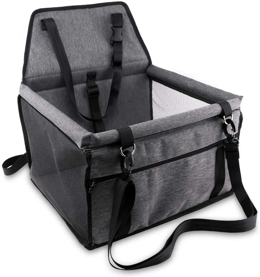 Wodondog Seggiolino Auto per Cane di Piccola e Media Taglia con Cintura di Sicurezza, Grigio - immagine 6